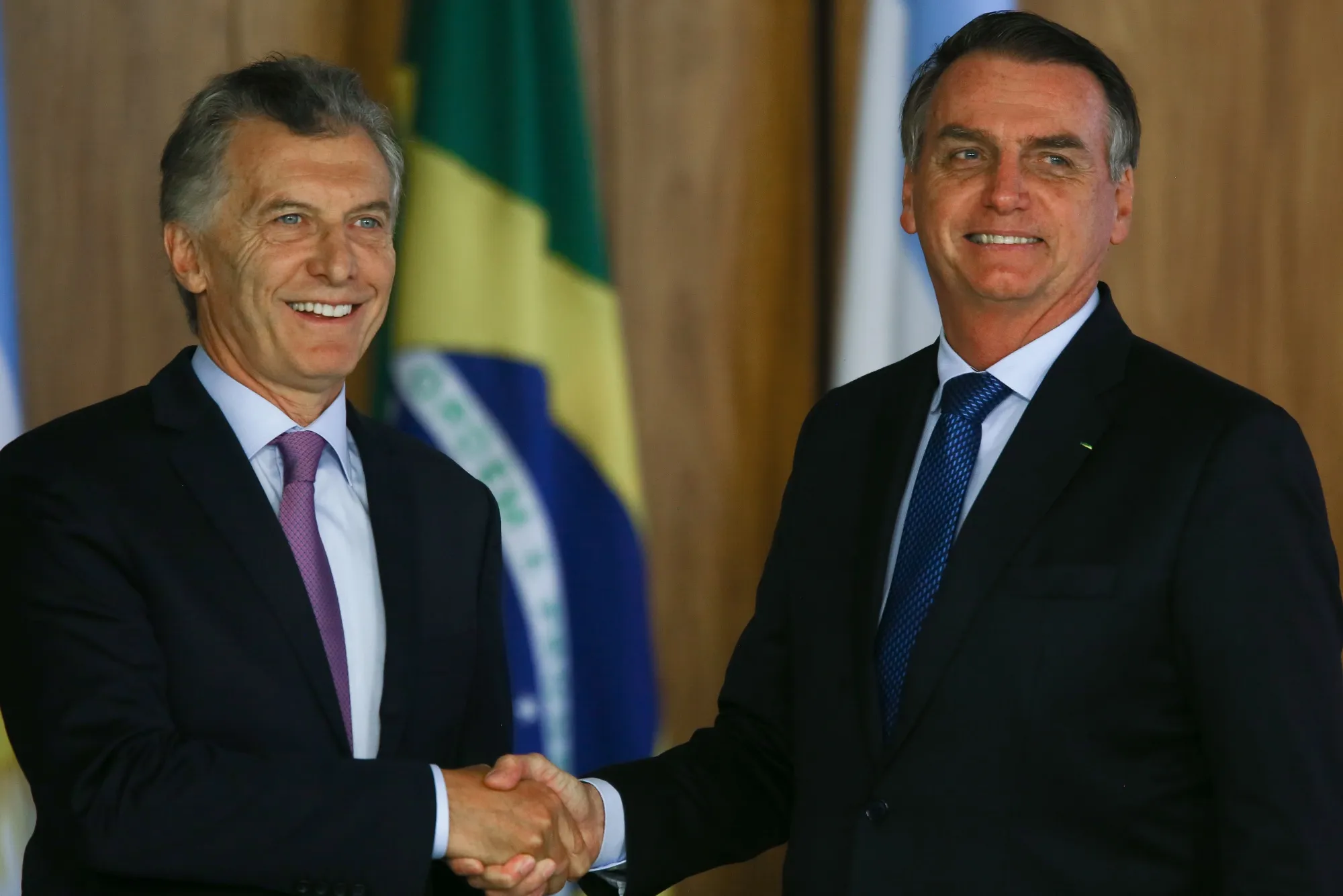 Jair Bolsonaro, left, and Mauricio Macri.