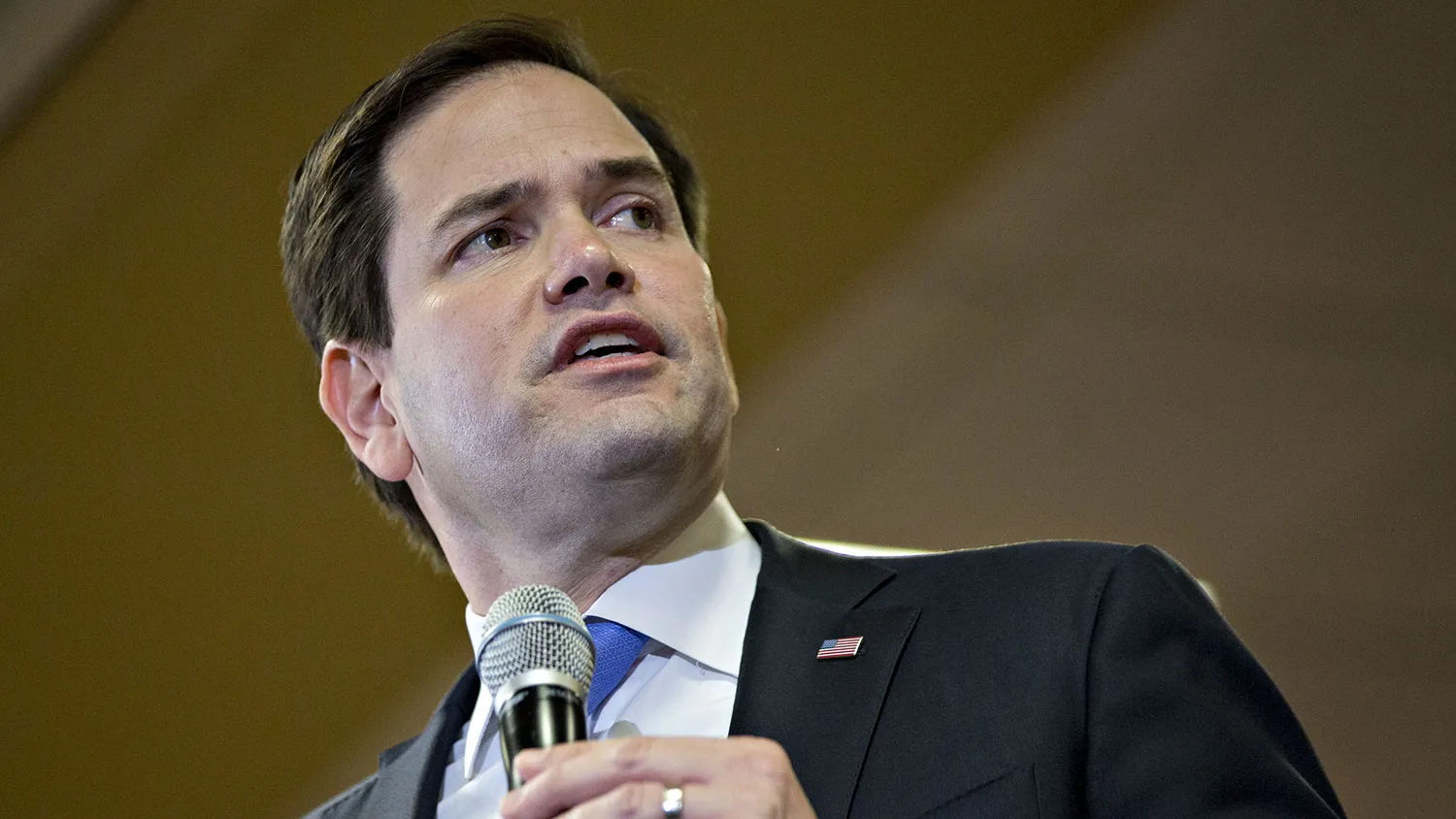 Senator Marco Rubio speaks during a campaign rally in Houston on Feb. 24, 2016.
