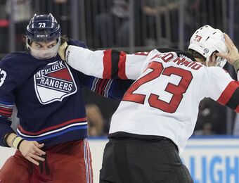 relates to Imposing New York Rangers rookie Matt Rempe has become a cult hero with his fists and his size