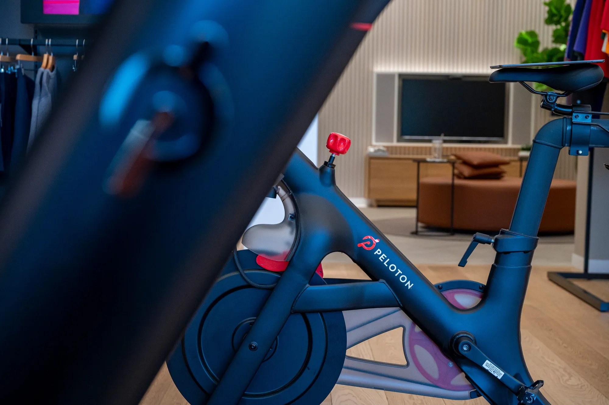A Peloton stationary bicycle inside a store in Palo Alto, California.