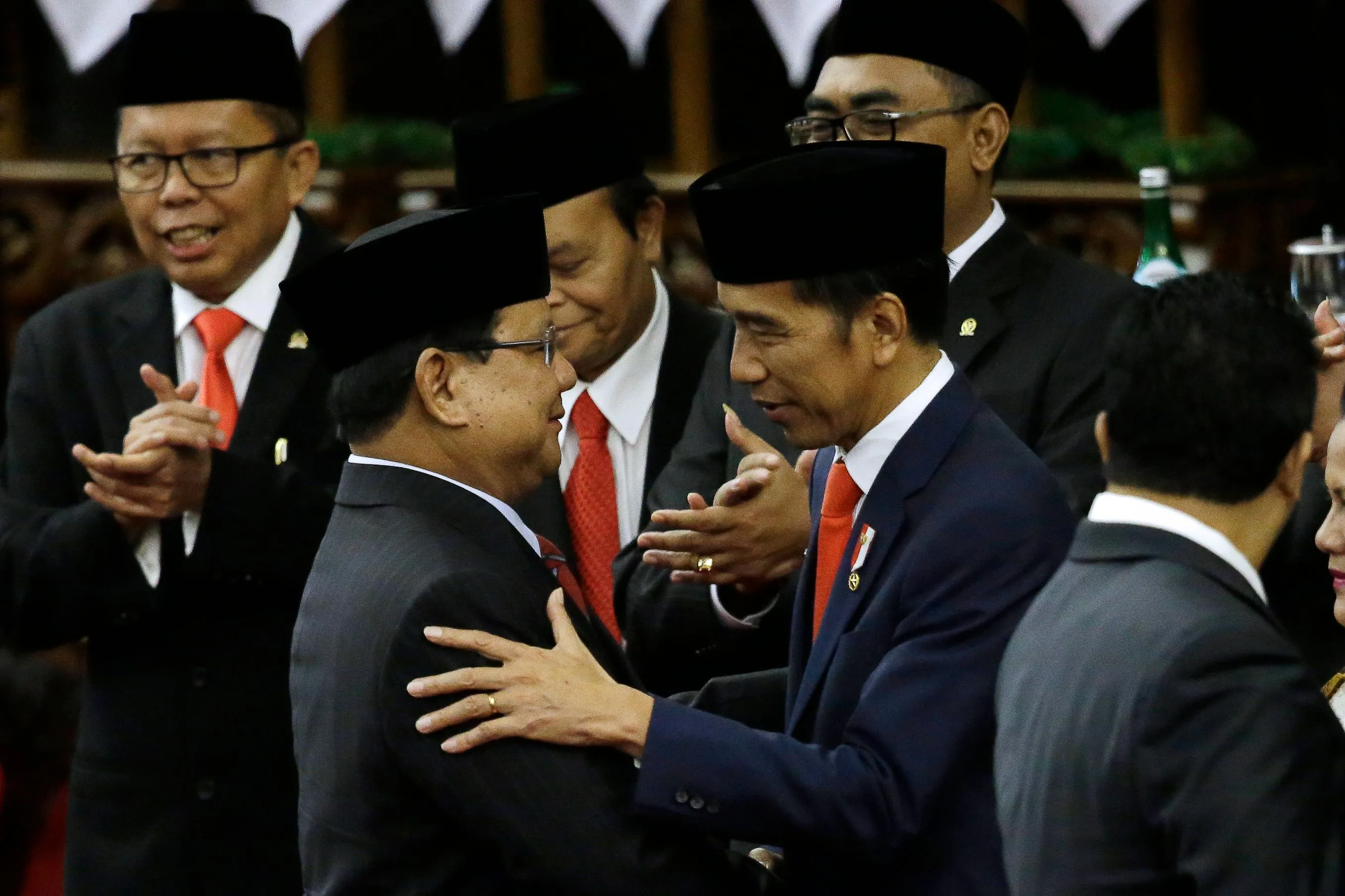 Joko Widodo with Prabowo Subianto on Oct. 20.