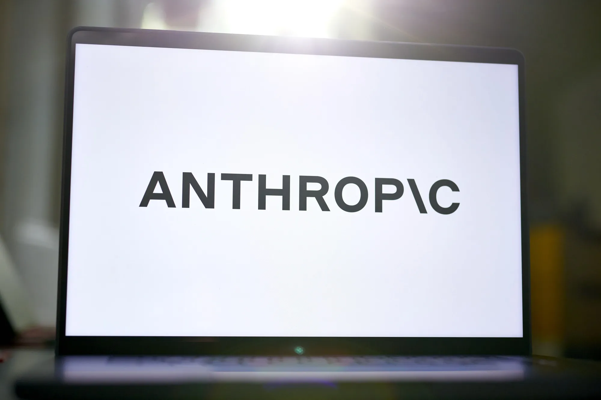 The Anthropic logo on a laptop in New York.