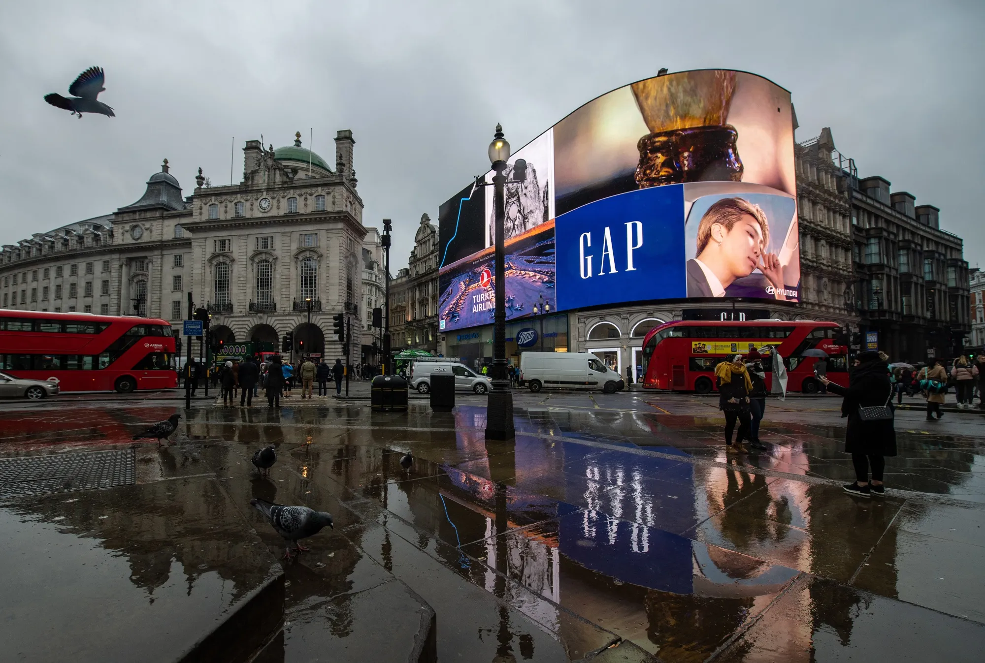 Electronic advertising boards in Piccadilly Circus in London.