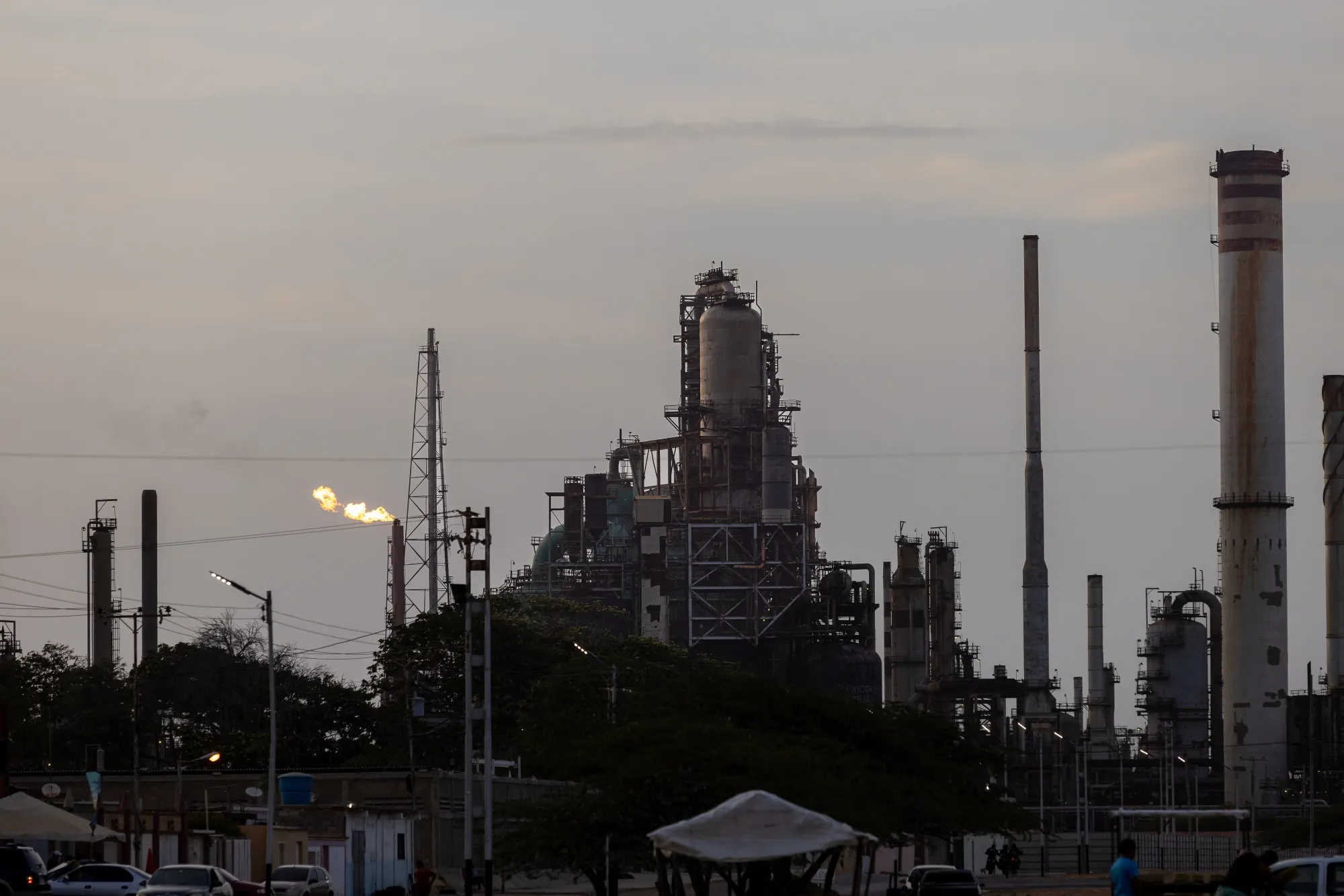 An oil refinery at the Paraguana Refinery Complex in Punto Fijo, Falcon State, Venezuela.