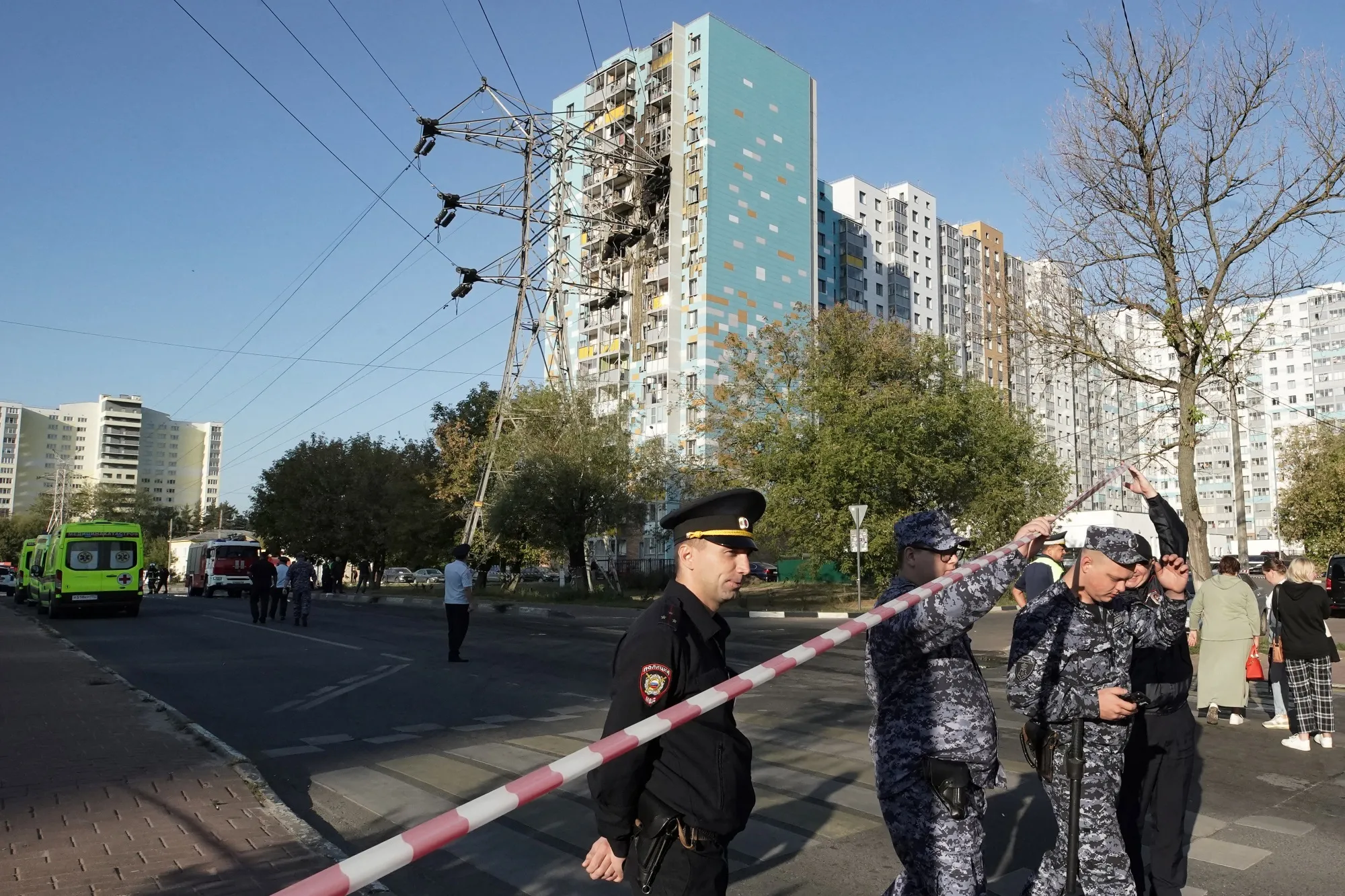 A damaged building in Ramenskoye, Russia, on Sept. 10.