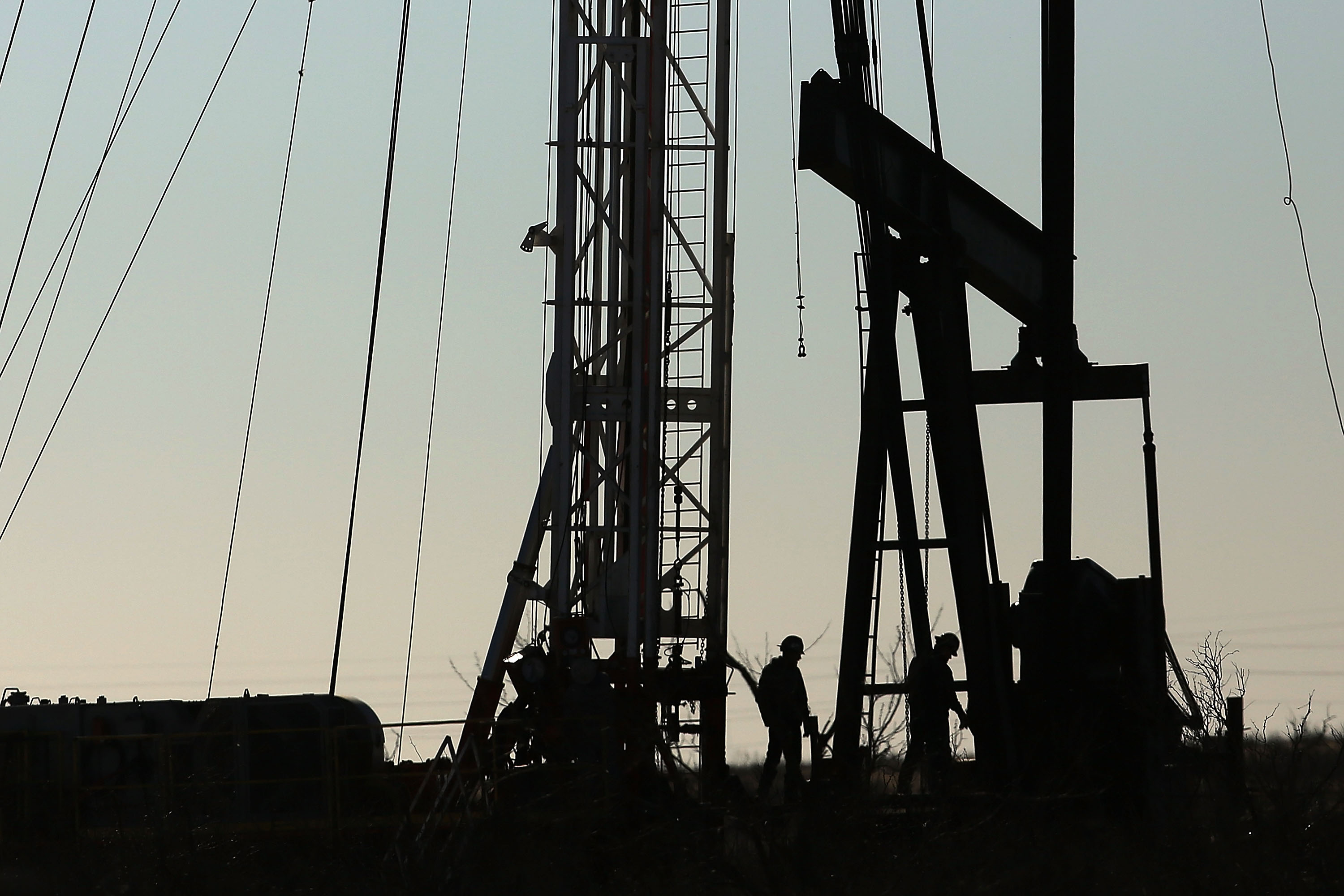 Workers&nbsp;at a Permian Basin drilling site in&nbsp;the oil town of Andrews, Texas.