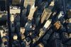 Commercial and residential buildings stand in the financial district of Manhattan in this aerial photograph taken over New York, U.S..