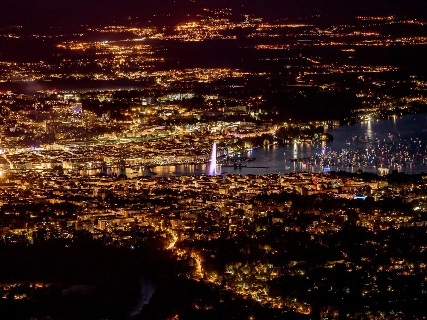 Geneva at night.