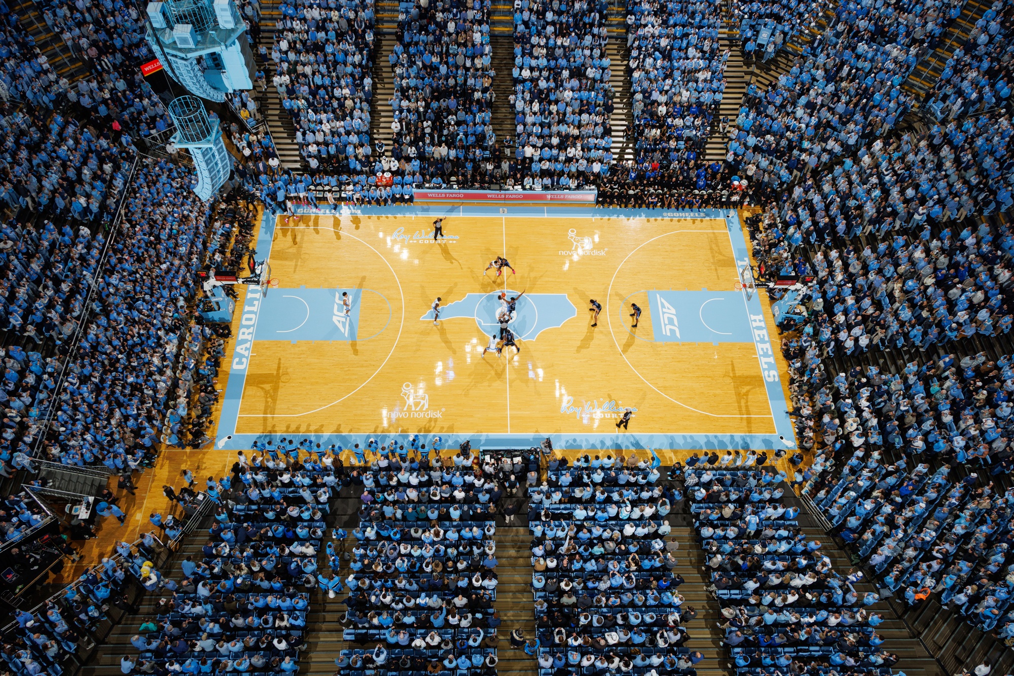 A UNC-Duke rivalry game at the Dean E. Smith Center.