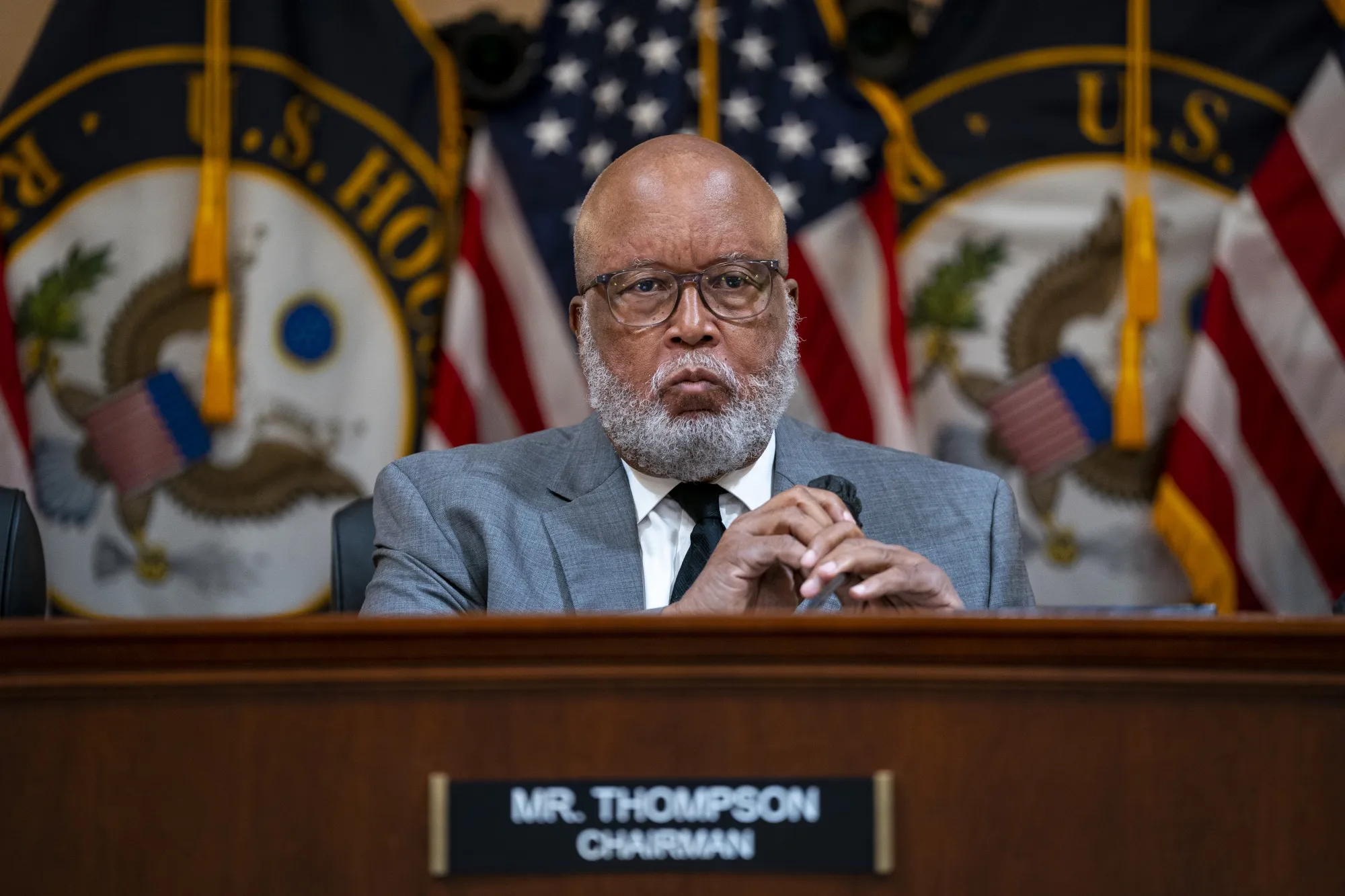 Representative Bennie Thompson, chairman of the House Select Committee to Investigate the January 6th Attack on the US Capitol.