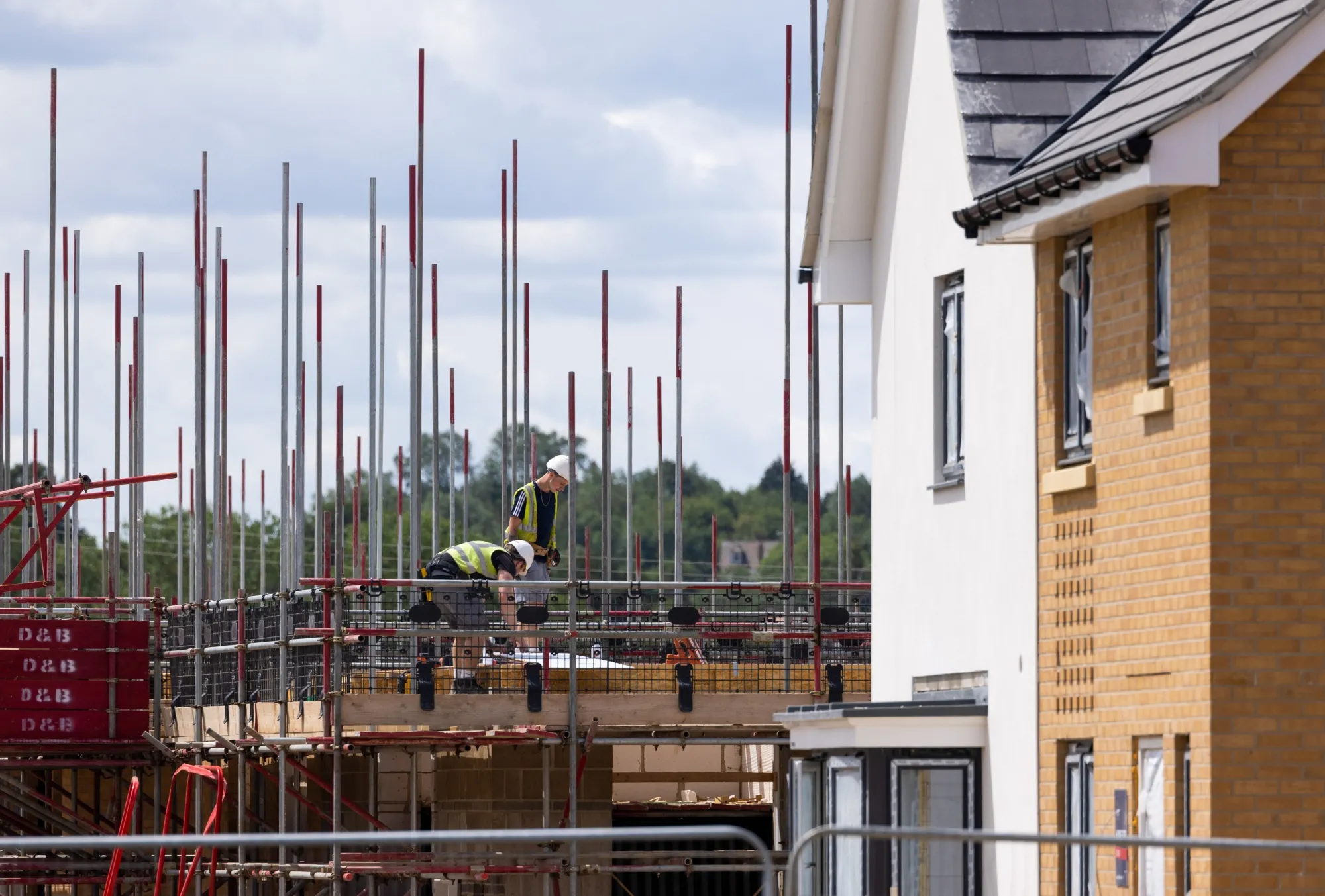 A partially completed house on a Crest Nicholson Holdings Plc housing development.