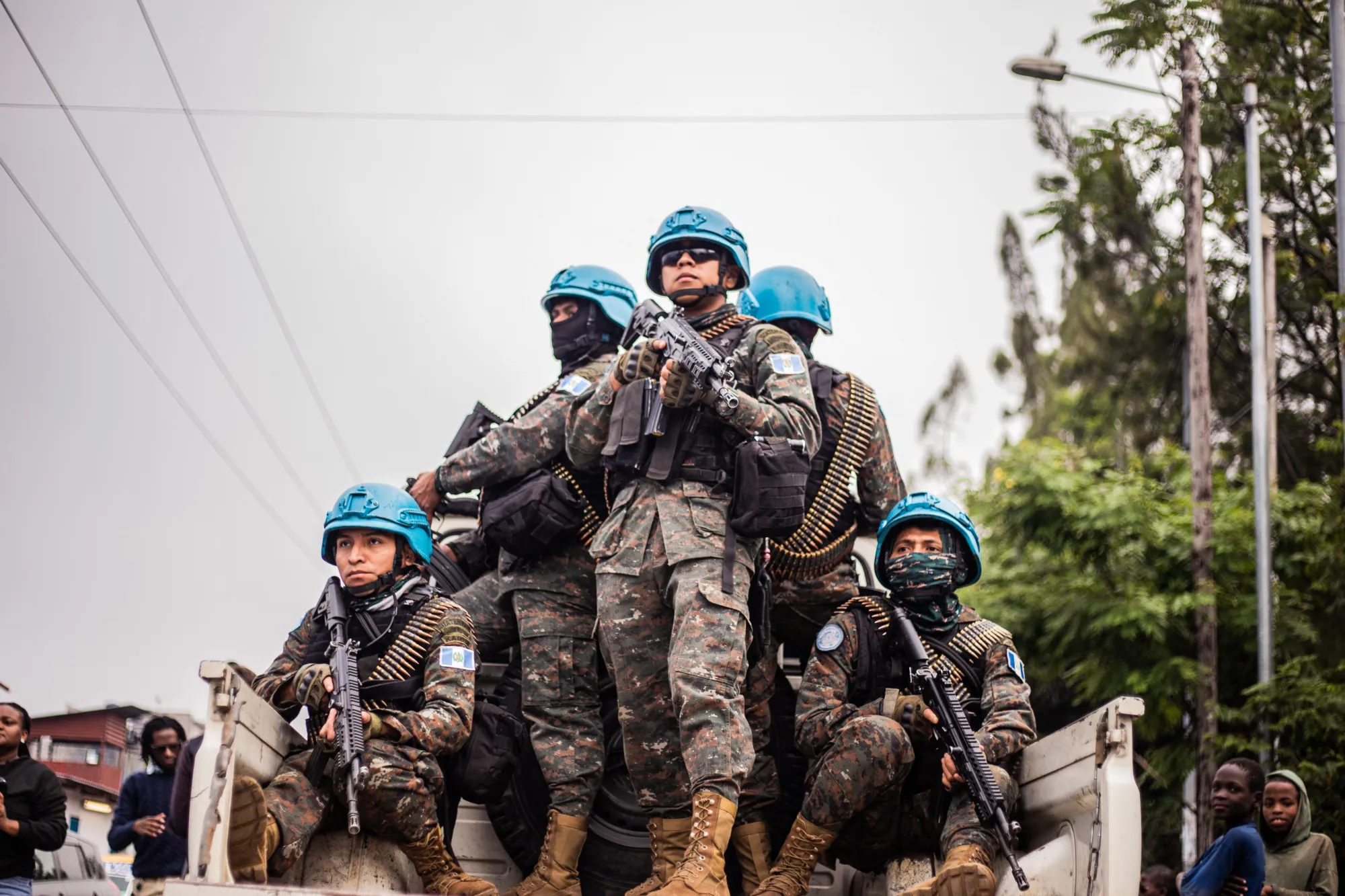 UN Peacekeepers secure the evacuation of their non essential civil personnel in Goma, Democratic Republic of the Congo.