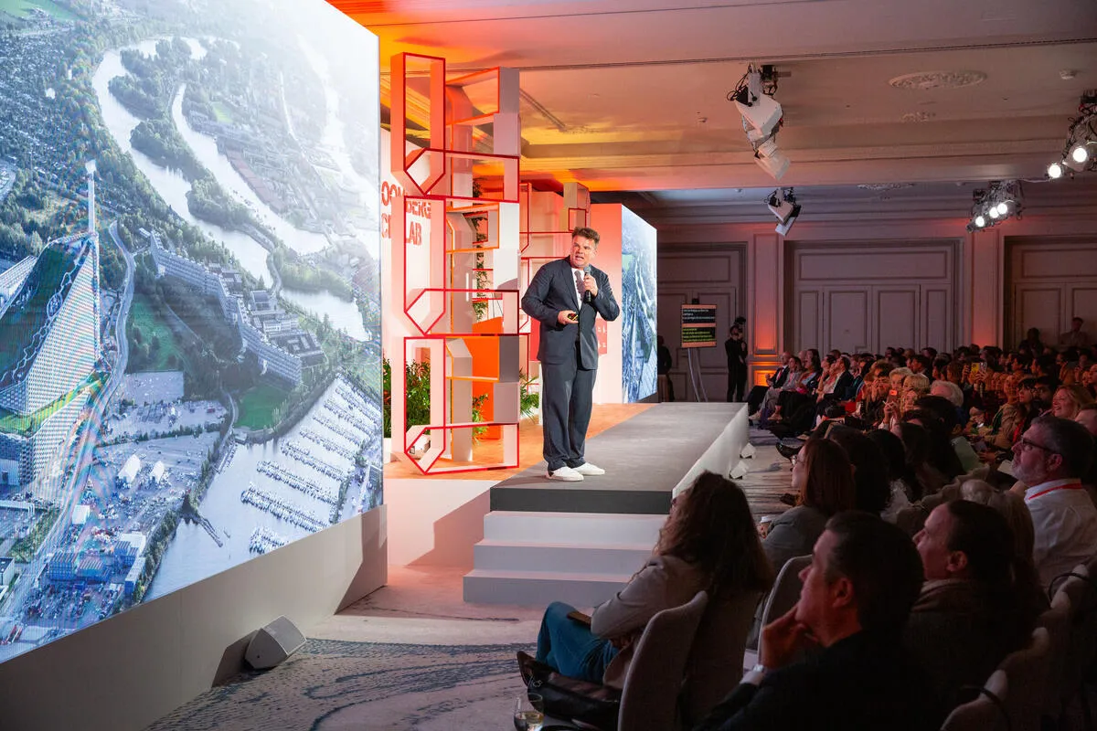Bjarke Ingels talks about his vision for a “Mindfulness City” in Bhutan, during the Bloomberg CityLab conference in Madrid.