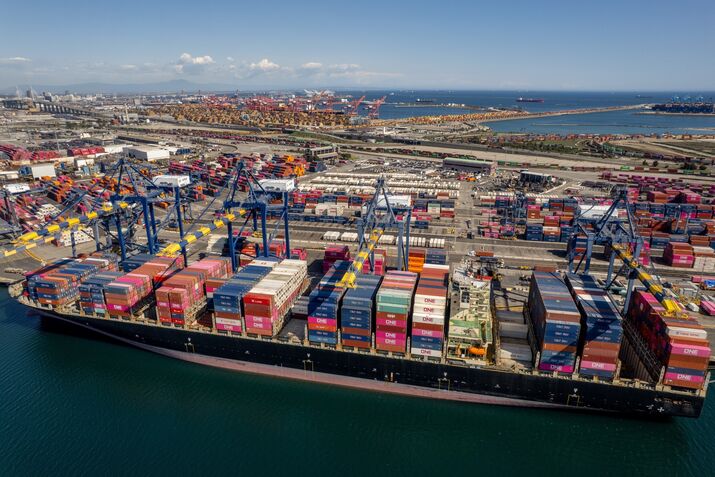 Operations At The Ports of Los Angeles And Long Beach After Trump Unveils Global Tariffs