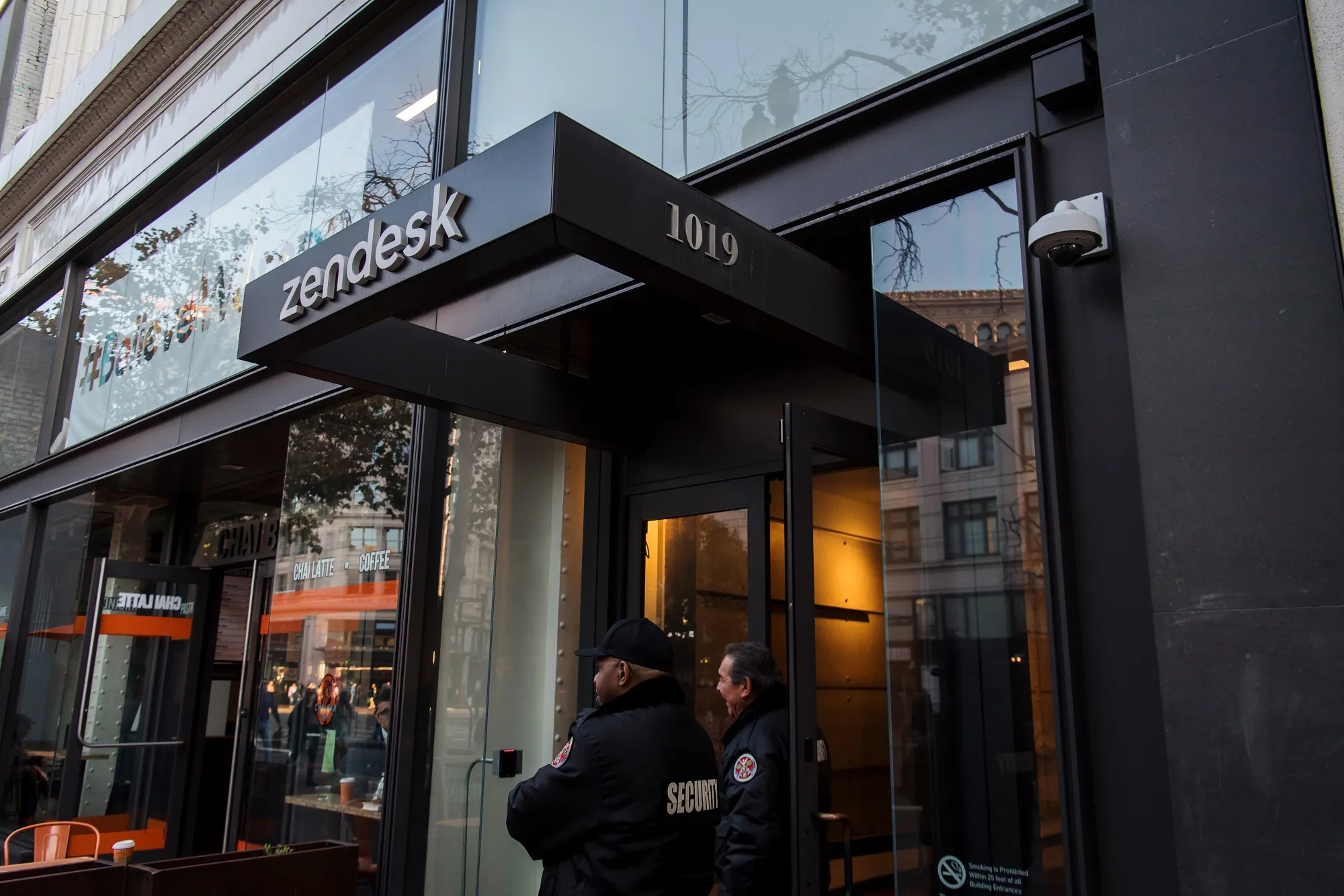 The entrance to the Zendesk Inc., headquarters in San Francisco.