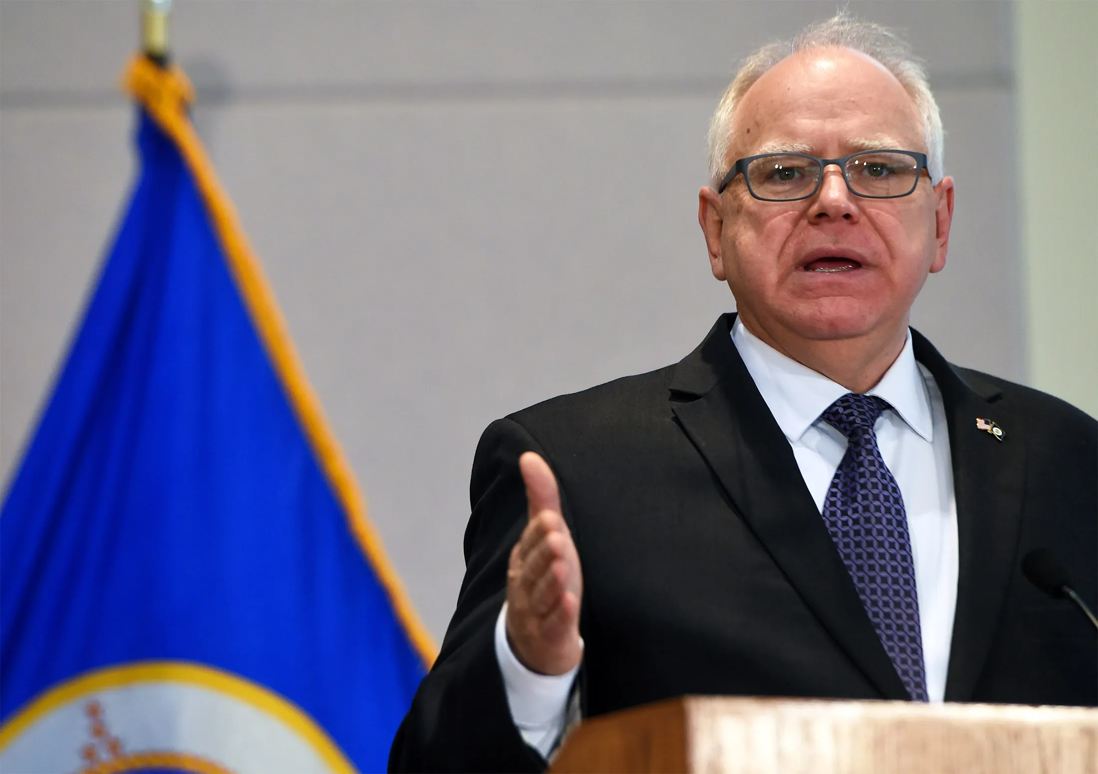 Minnesota Governor Tim Walz speaks during a news conference Nov. 19.