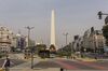 Pedestrians wearing protective masks cross 9 de Julio Avenue in Buenos Aires.