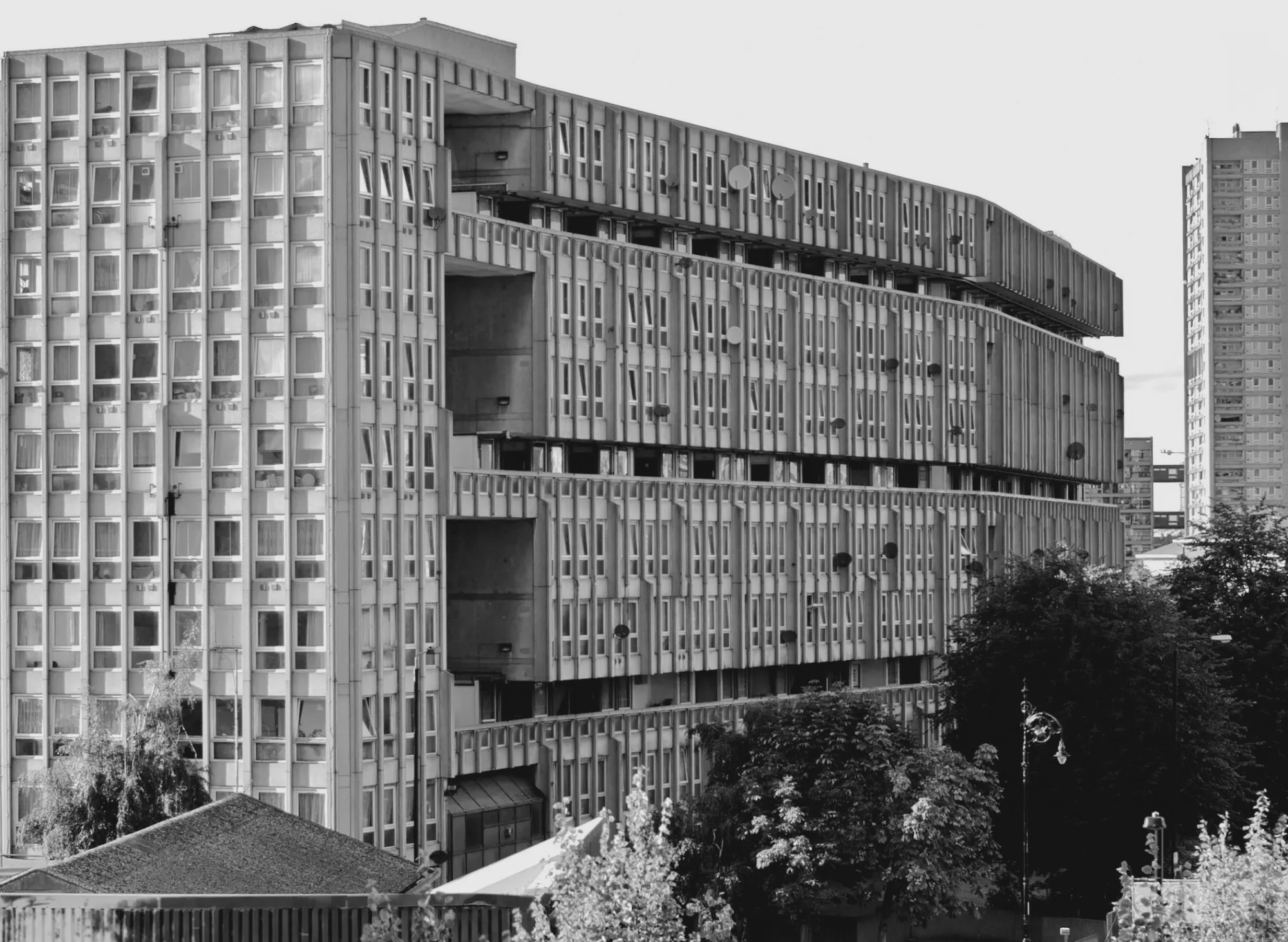 Robin Hood Gardens, a housing complex in east London designed by Alison and&nbsp;Peter Smithson, opened in 1972. It has since been partially demolished.&nbsp;