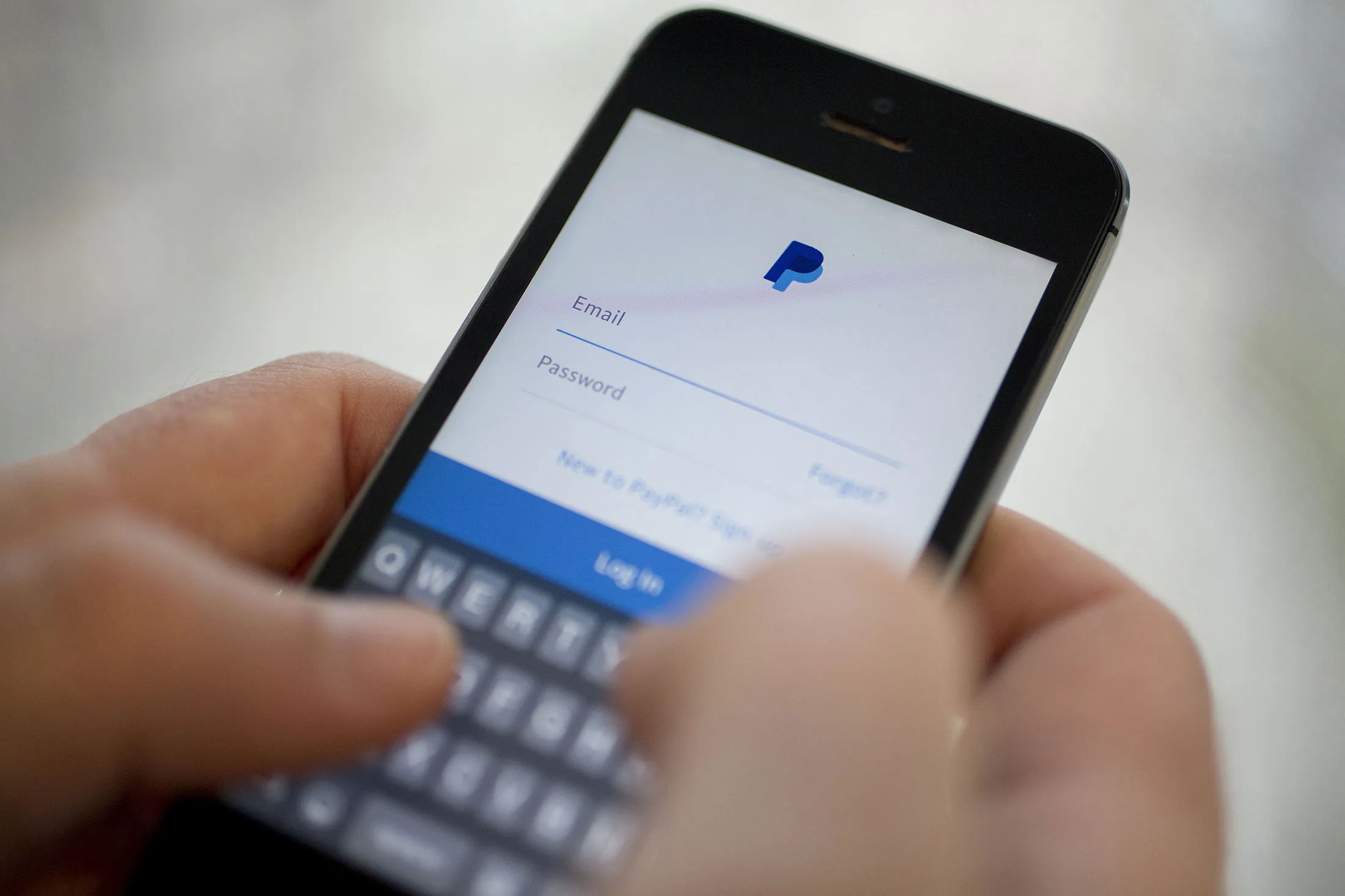 The PayPal application is arranged for a photograph on an Apple Inc. iPhone in Washington, D.C., U.S., on Friday, April 22, 2016. PayPal Holdings Inc. is scheduled to release first-quarter earnings figures on April 27.
