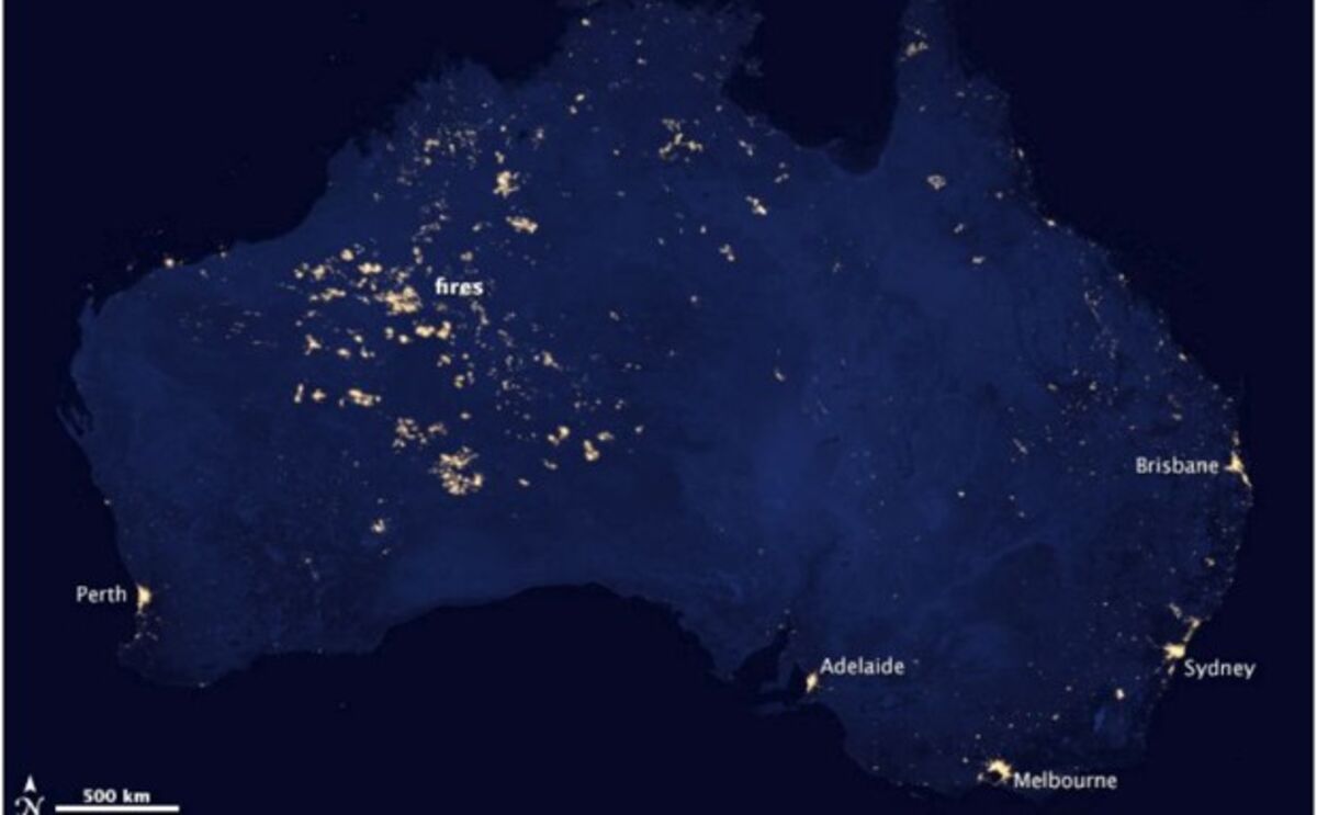 What Produces More Light Pollution in Australia Cities or Wildfires