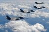 GANGWON-DO, SOUTH KOREA - SEPTEMBER 18: In this handout image provided by South Korean Defense Ministry, U.S. F-35B fighter jets drop GBU-32 bomb during a training at the Pilsung Firing Range on September 18, 2017 in Gangwon-do, South Korea. U.S. F-35B stealth jets and B-1B bombers flew near the Military Demarcation Line (MDL) for the first time since recent tension between U.S. and North Korea started raising.