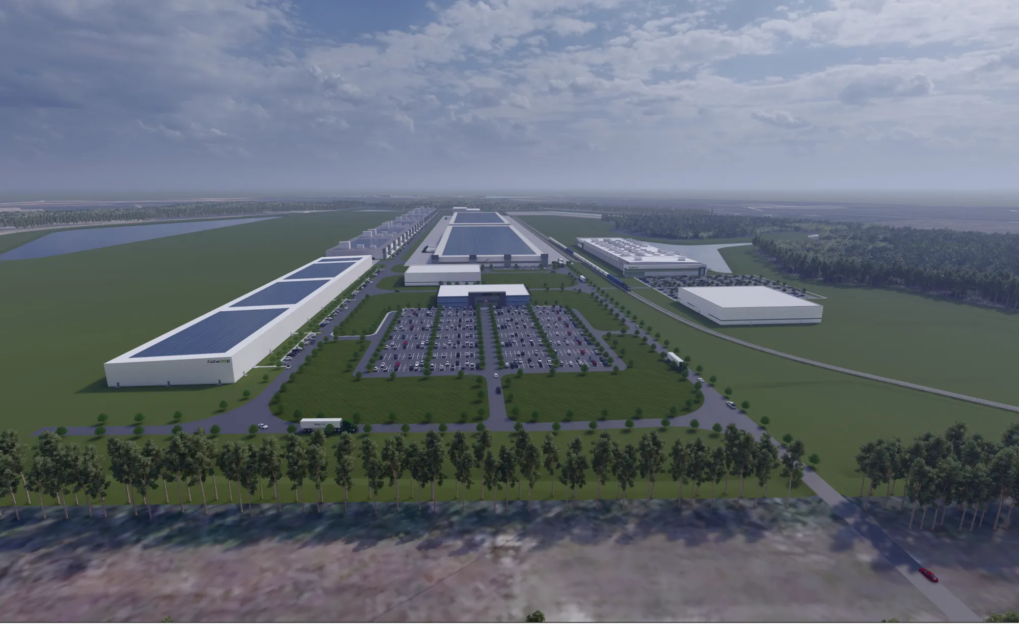 Rendering for proposed 600-acre South Carolina battery materials operation.&nbsp;&nbsp;