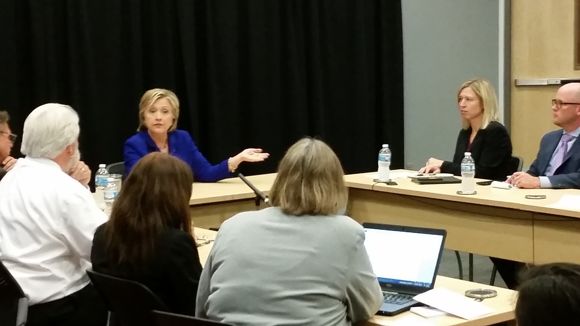 Hillary Clinton meets with Des Moines Register editorial board on Sept. 22, 2015.
