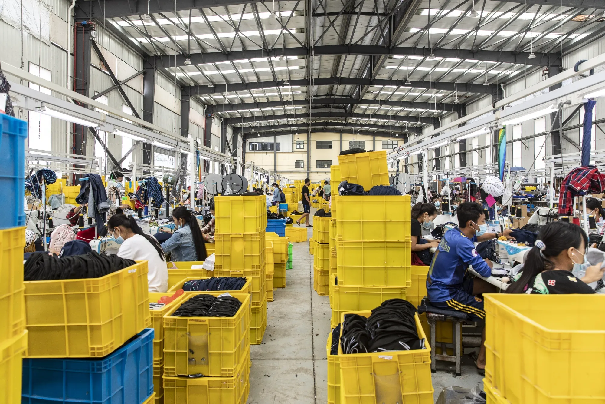 Workers on a&nbsp;production line in Yunnan province, China.