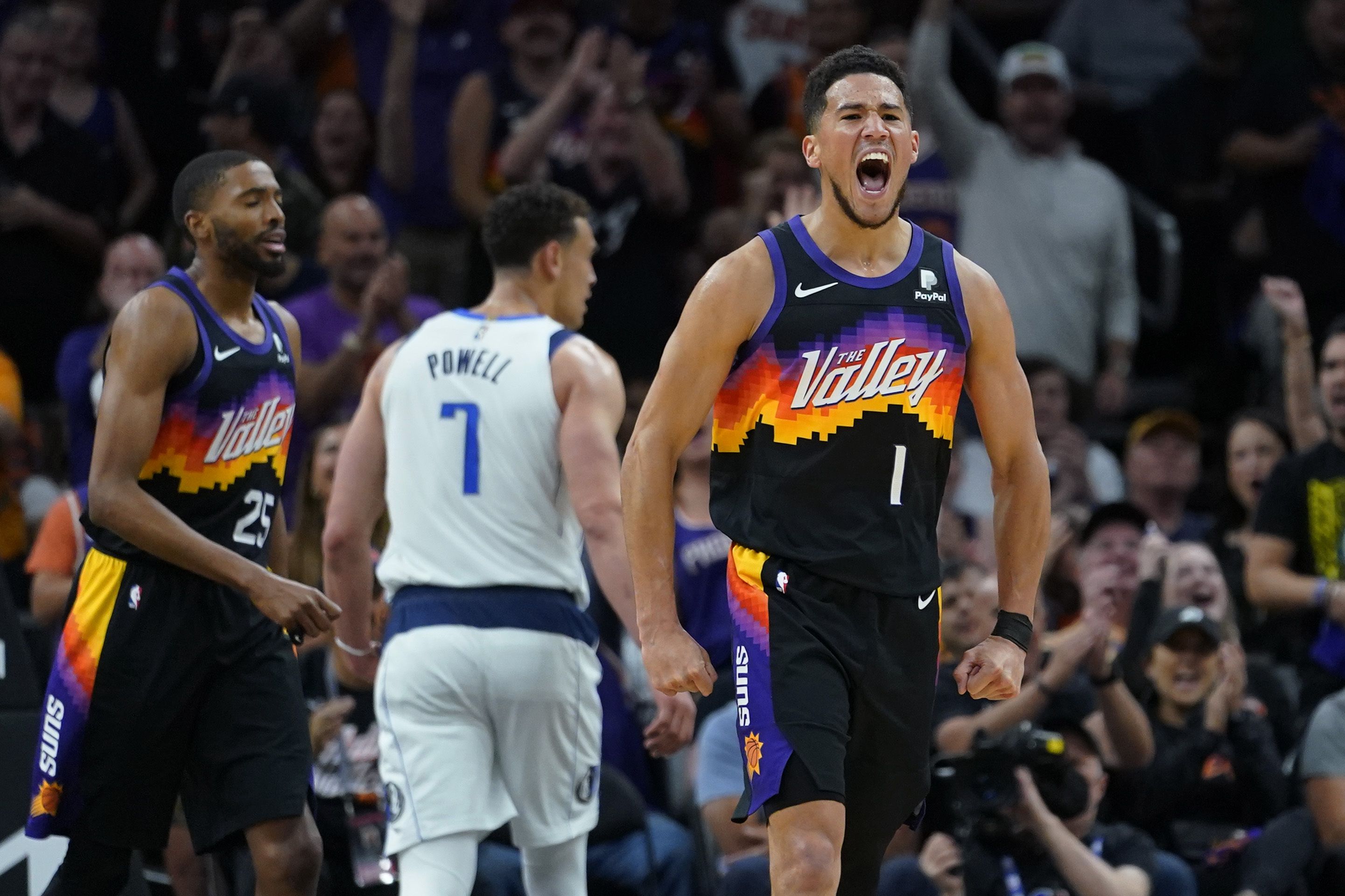 Devin Booker Phoenix Suns the Valley in NBA finals Apron for Sale