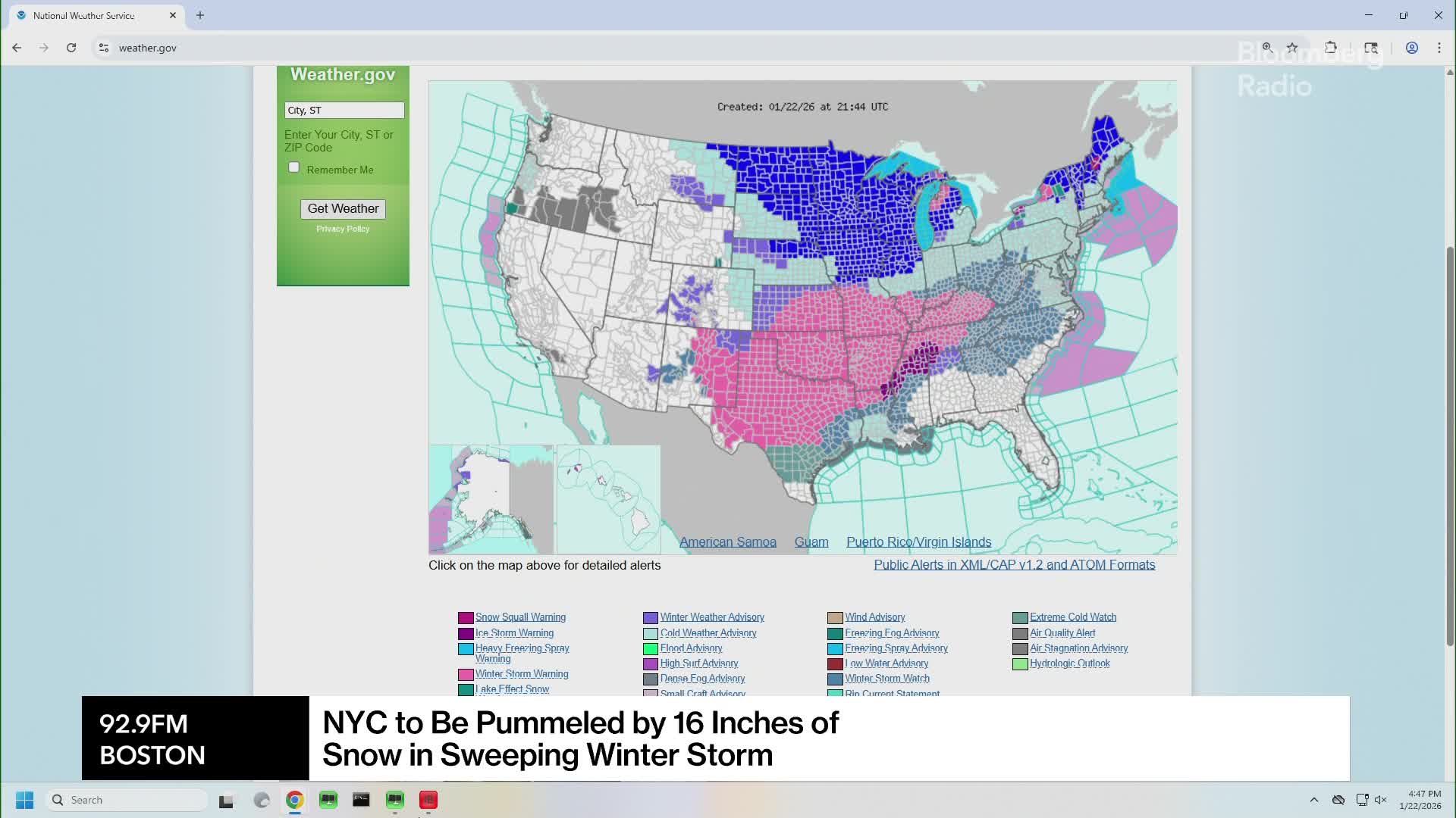 Watch NYC Could See 16 Inches of Snow in Storm Sweeping Eastern US -  Bloomberg