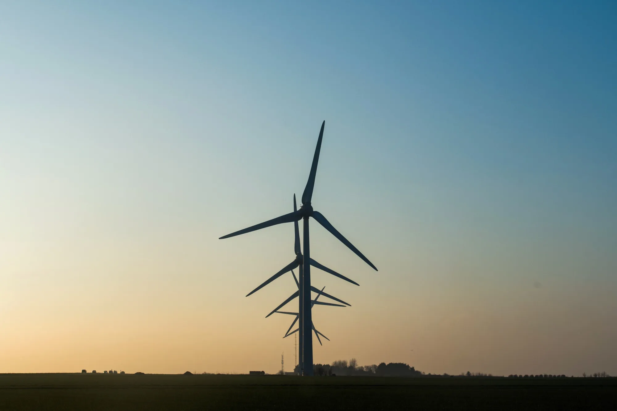 Wind turbines in a field in the Seine-Maritime department of Normandy, France.