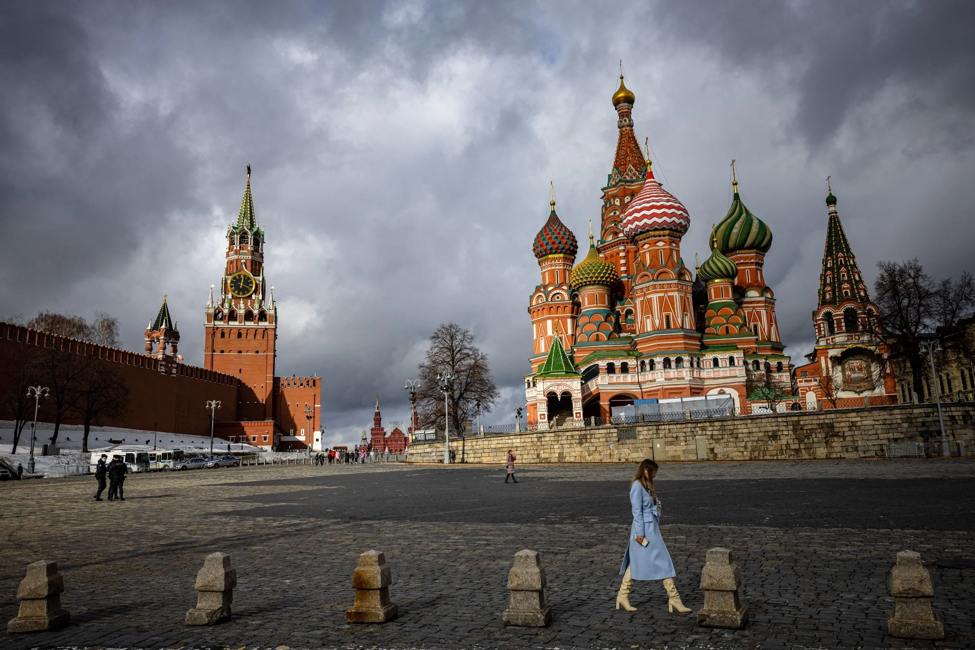 The Kremlin, Red Square and St. Basil's Cathedral in Moscow.