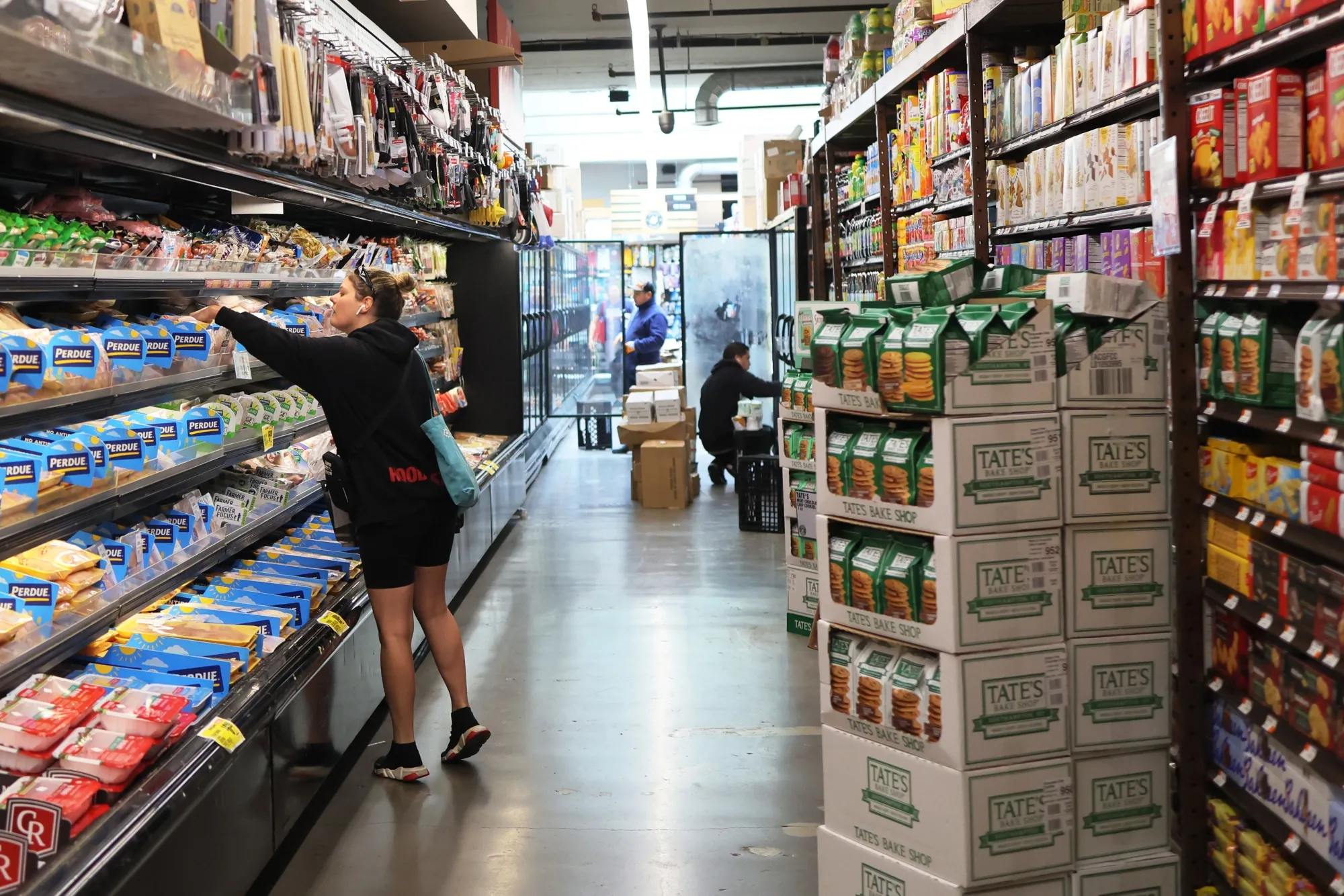 People shop at a New York City.