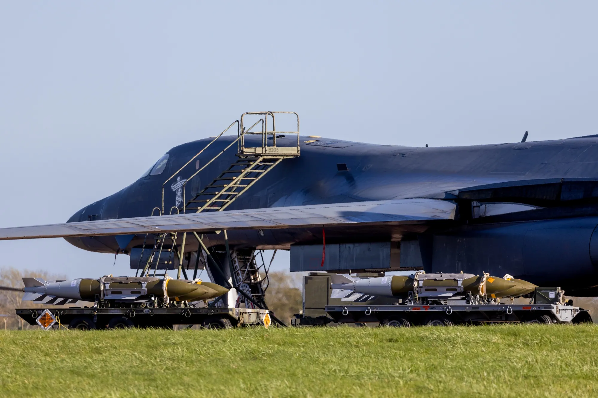 Ordnance near a US Air Force Rockwell B-1B Lancer bomber at RAF Fairford, UK, in March.