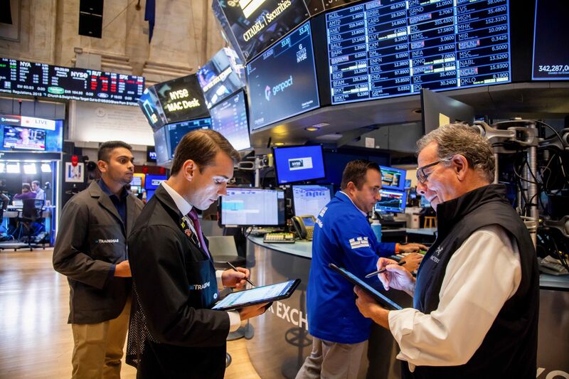 Traders work on the floor of the New York Stock Exchange (NYSE) in New York, US. 