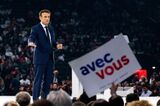 France's President Emmanuel Macron Holds Campaign Rally 