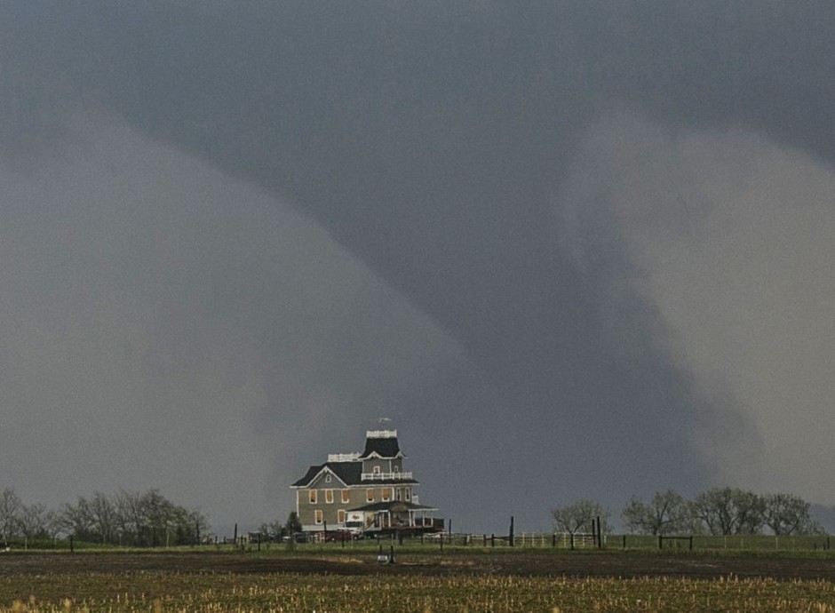 The scene of a deadly tornado outbreak in northeast Nebraska on June 16, 2014.