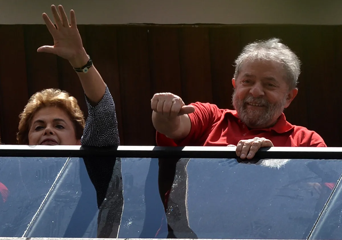 Brazilian President Dilma Rousseff, left, with former President Luiz Inacio Lula da Silva, outside his residence in Sao Bernardo do Campo, near Sao Paulo, Brazil, on March 5.
