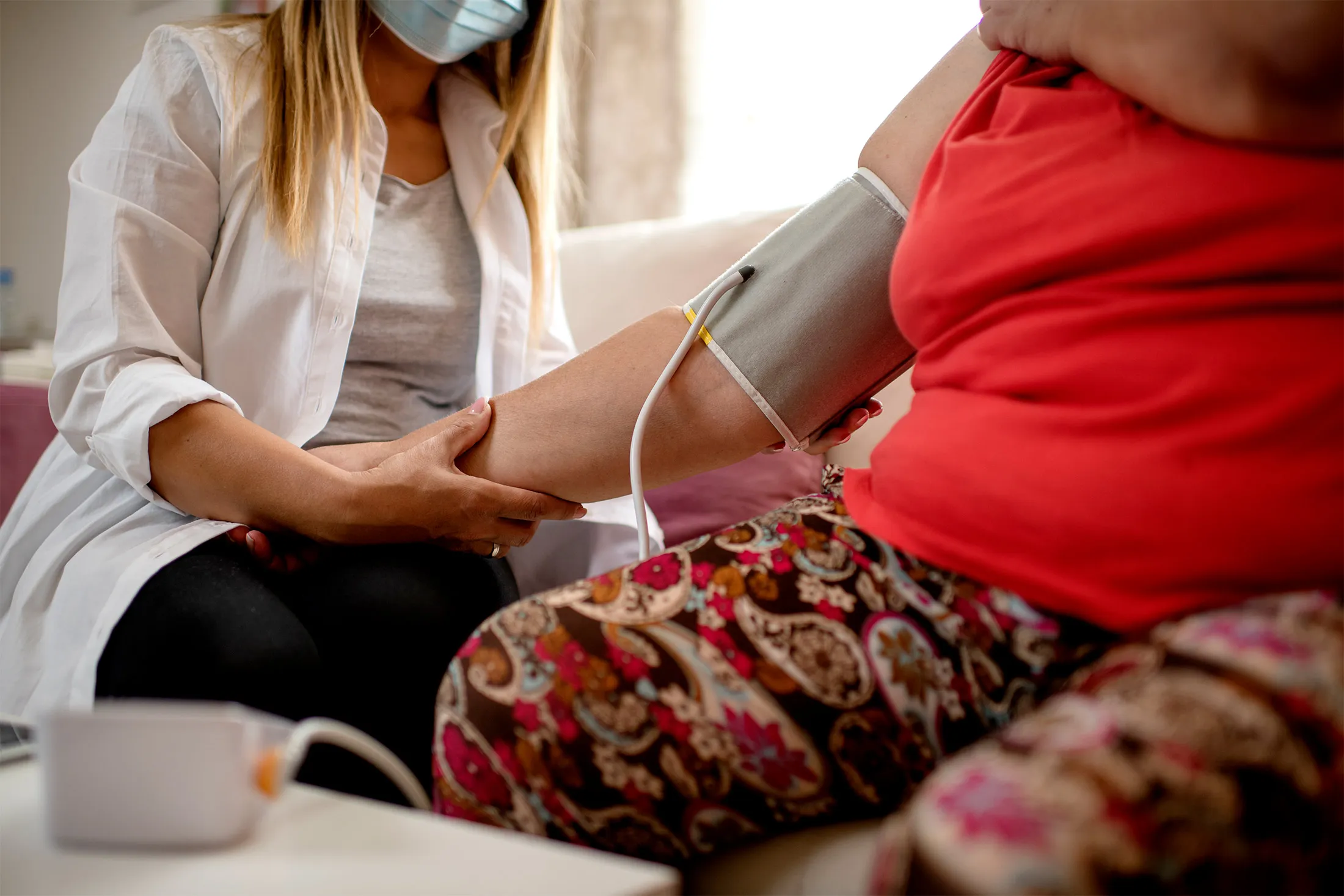 Healthcare worker at home visit
