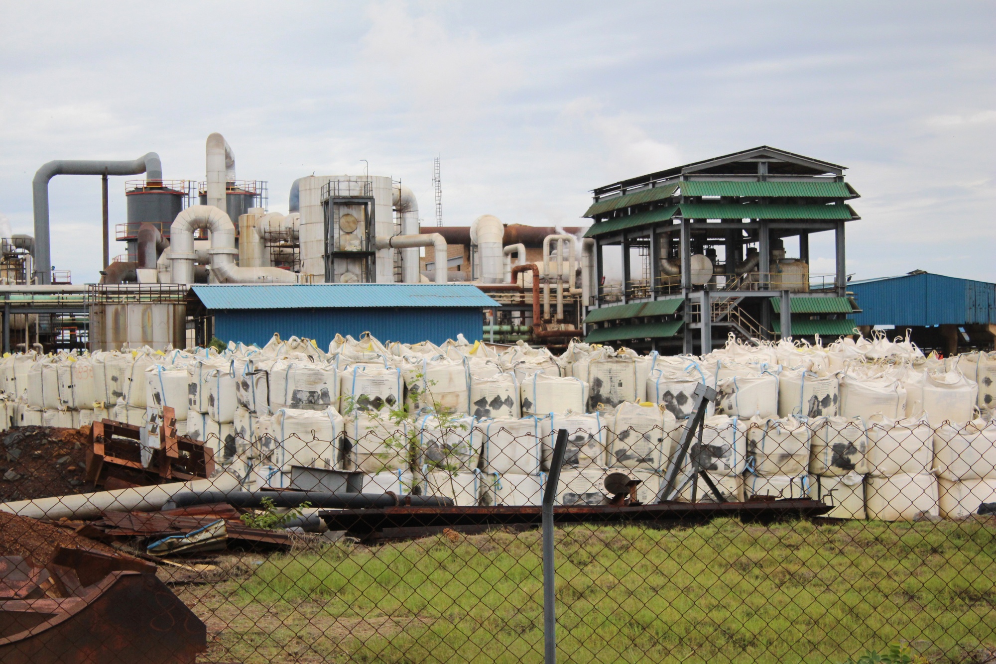Sacks of cobalt at the Etoile mine, operated by Chemaf Sarl, in Katanga province near Lubumbashi, the Democratic Republic of Congo, on Thursday, Dec. 23, 2021. Along a 250-mile highway which cuts through central Africa, thousands of flatbed trucks haul sheets of copper and sacks of cobalt hydroxide, essential for electric cars and other 21st century technologies for which drivers must pay steep tolls, as much as $900 for a round trip. Photographer: Lucien Kahozi/Bloomberg