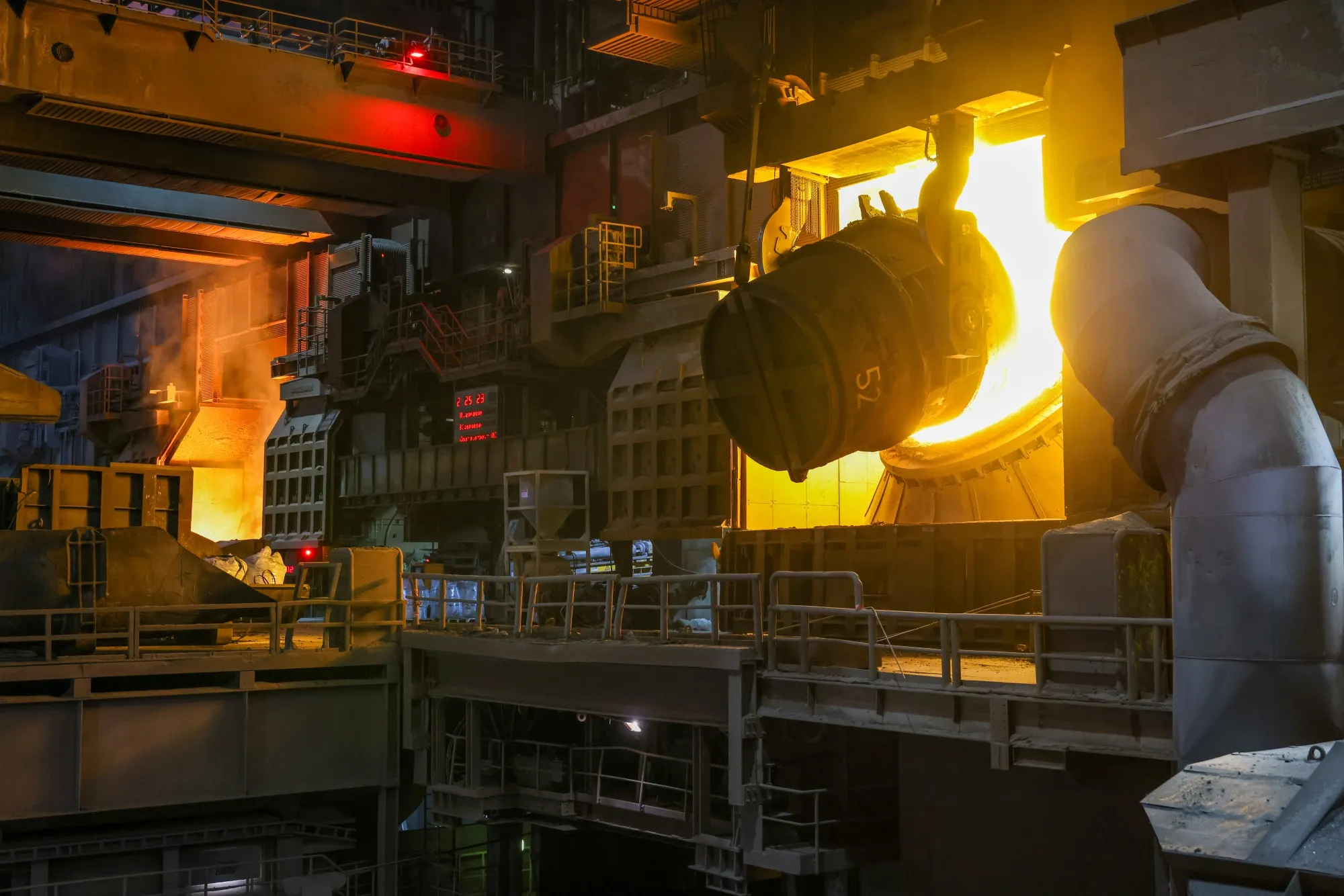 The steel mill at a Thyssenkrupp plant in Duisburg, Germany.