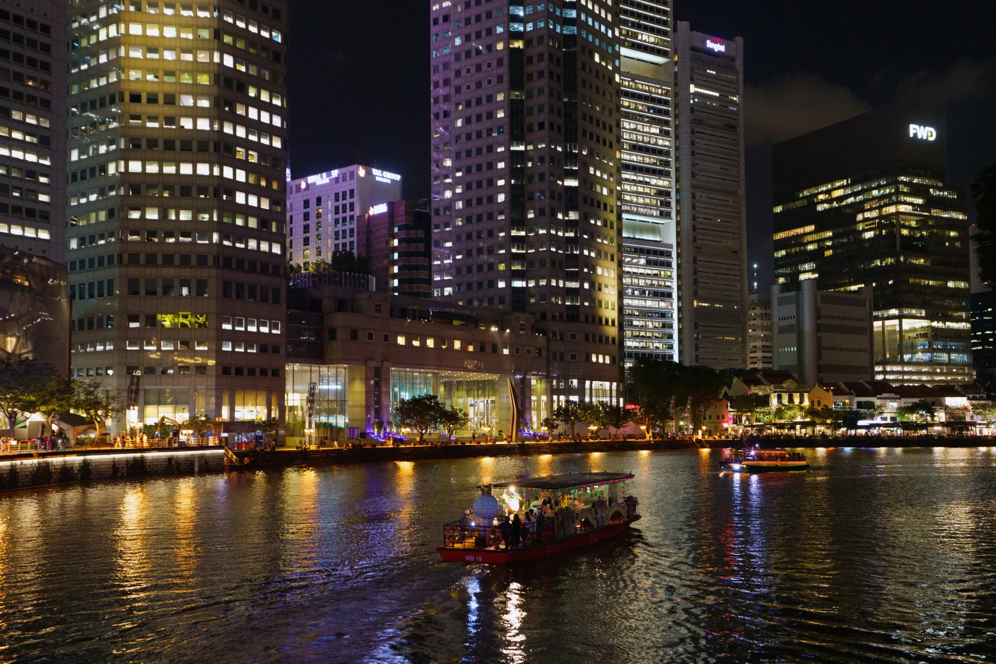 Commercial buildings in the central business district in Singapore.