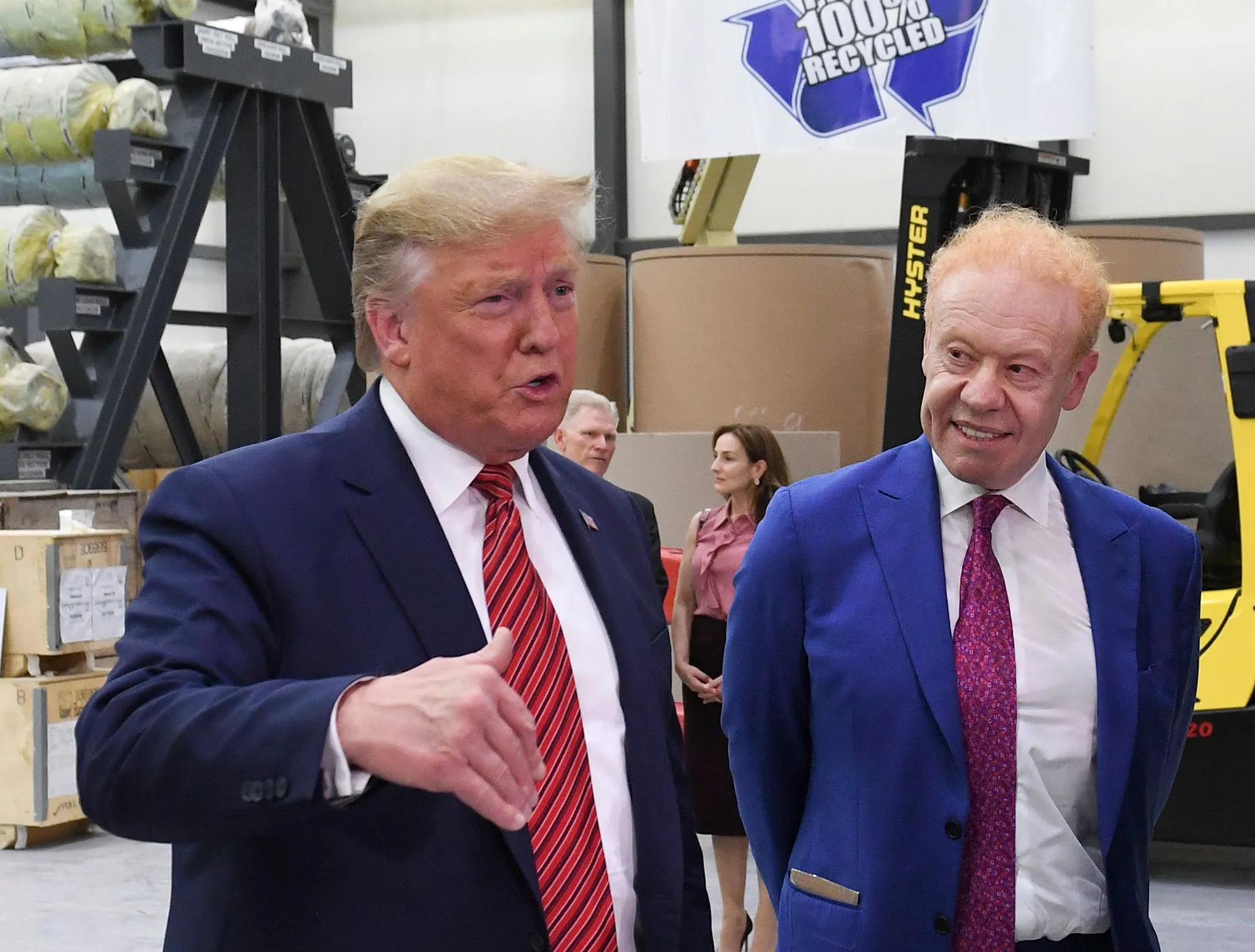 Donald Trump and Anthony Pratt at Pratt Industries in Wapakoneta, Ohio, on Sept. 22, 2019.