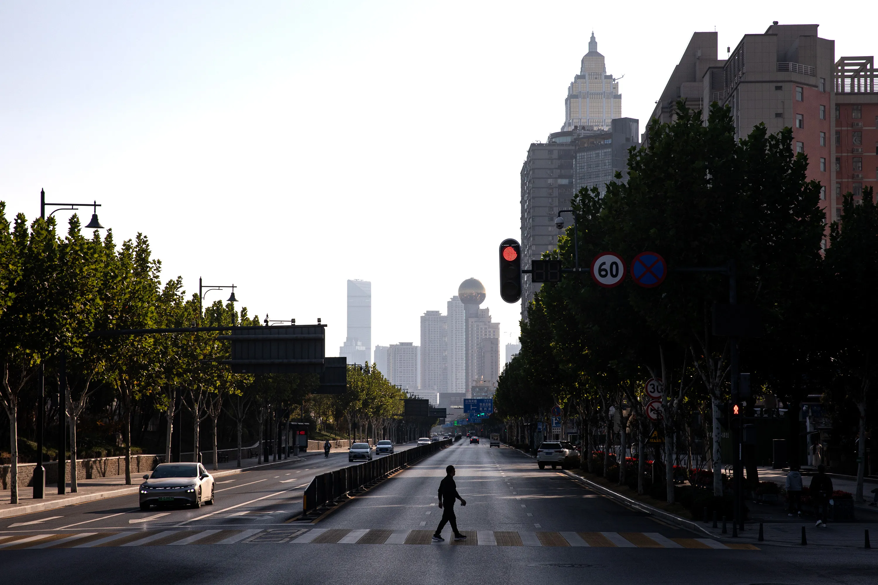 A near deserted street in Wuhan, on Nov. 2.