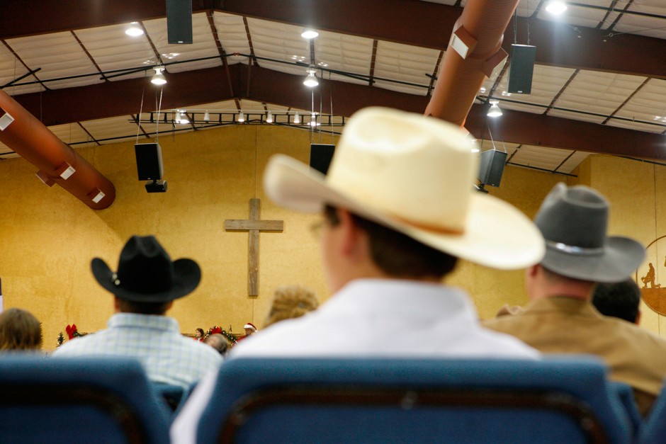 Texans at church in Waxahachie.