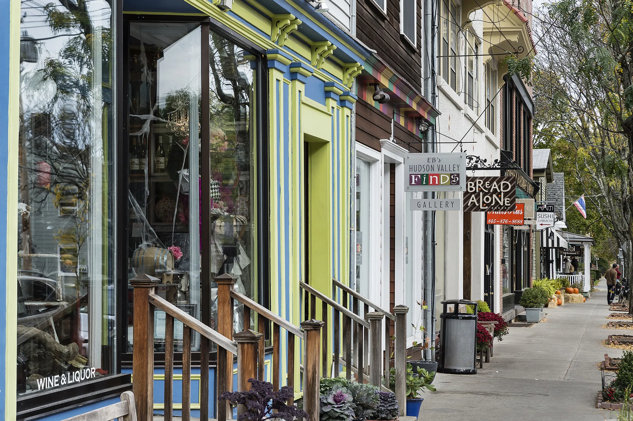 Shops in village of Rhinebeck. New York.