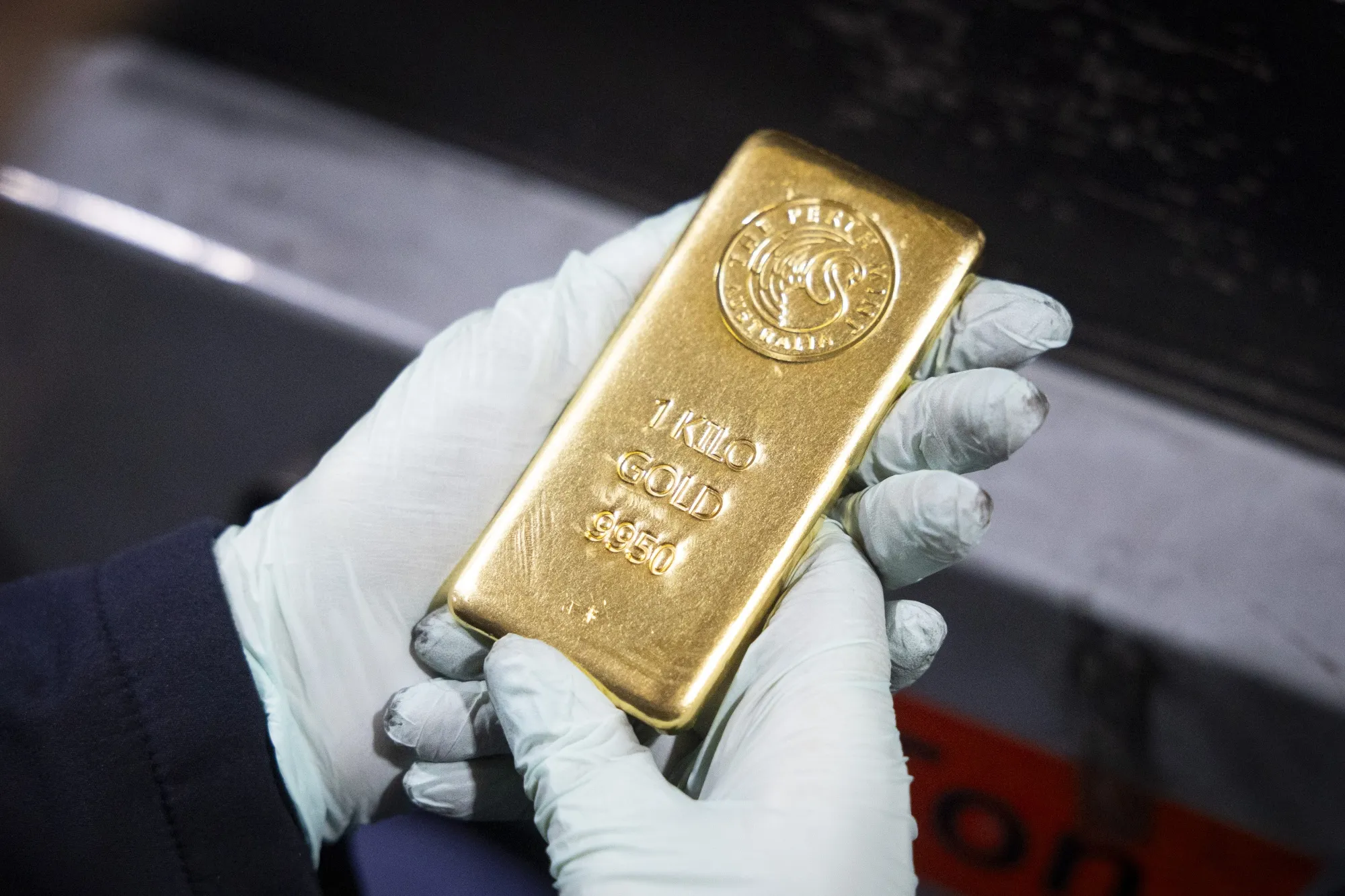 A one kilogram gold bar inspected at the Perth Mint Refinery, operated by Gold Corp., in Perth, Australia.