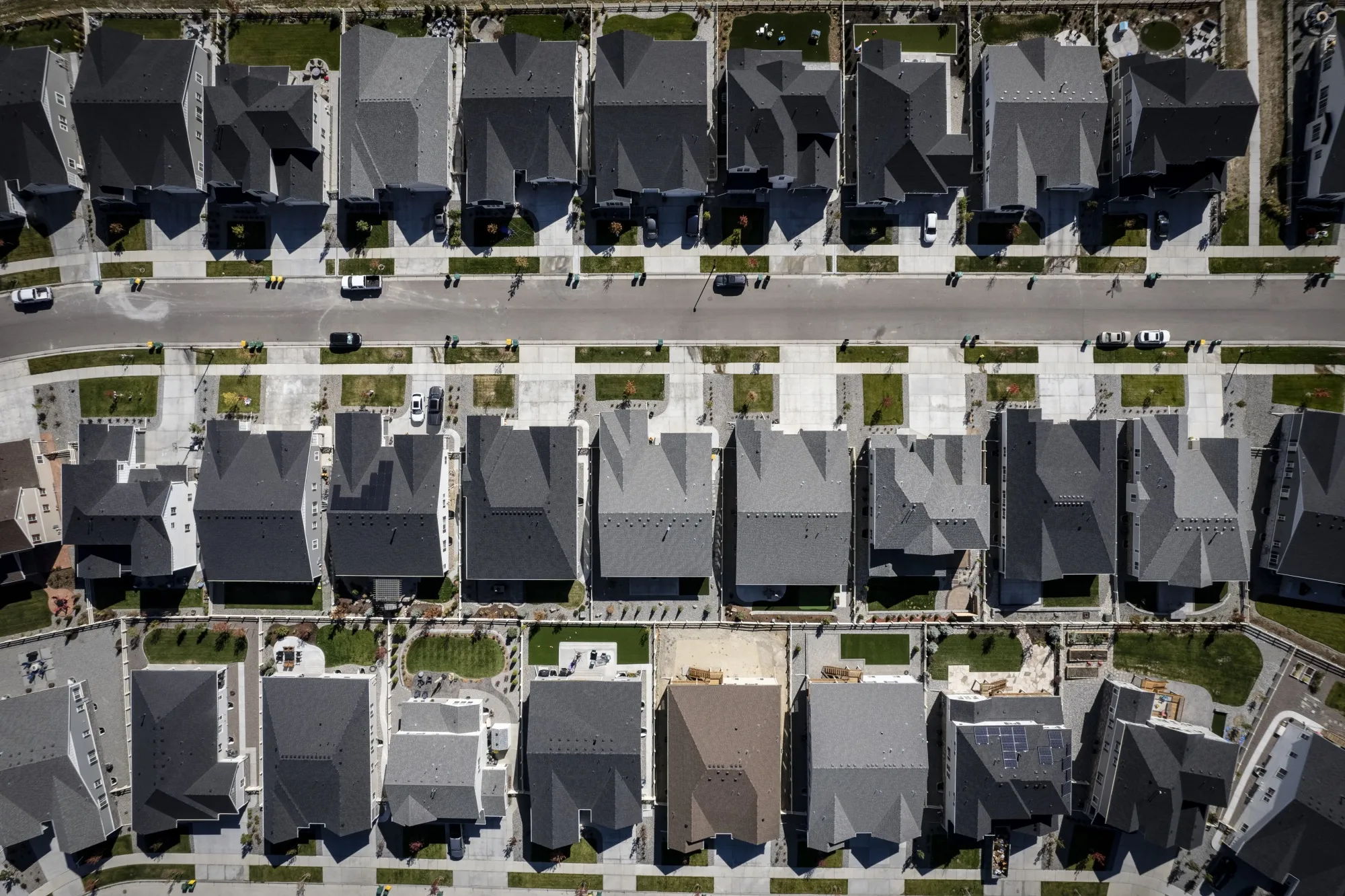 Single family homes in a housing development in Aurora, Colorado, US.