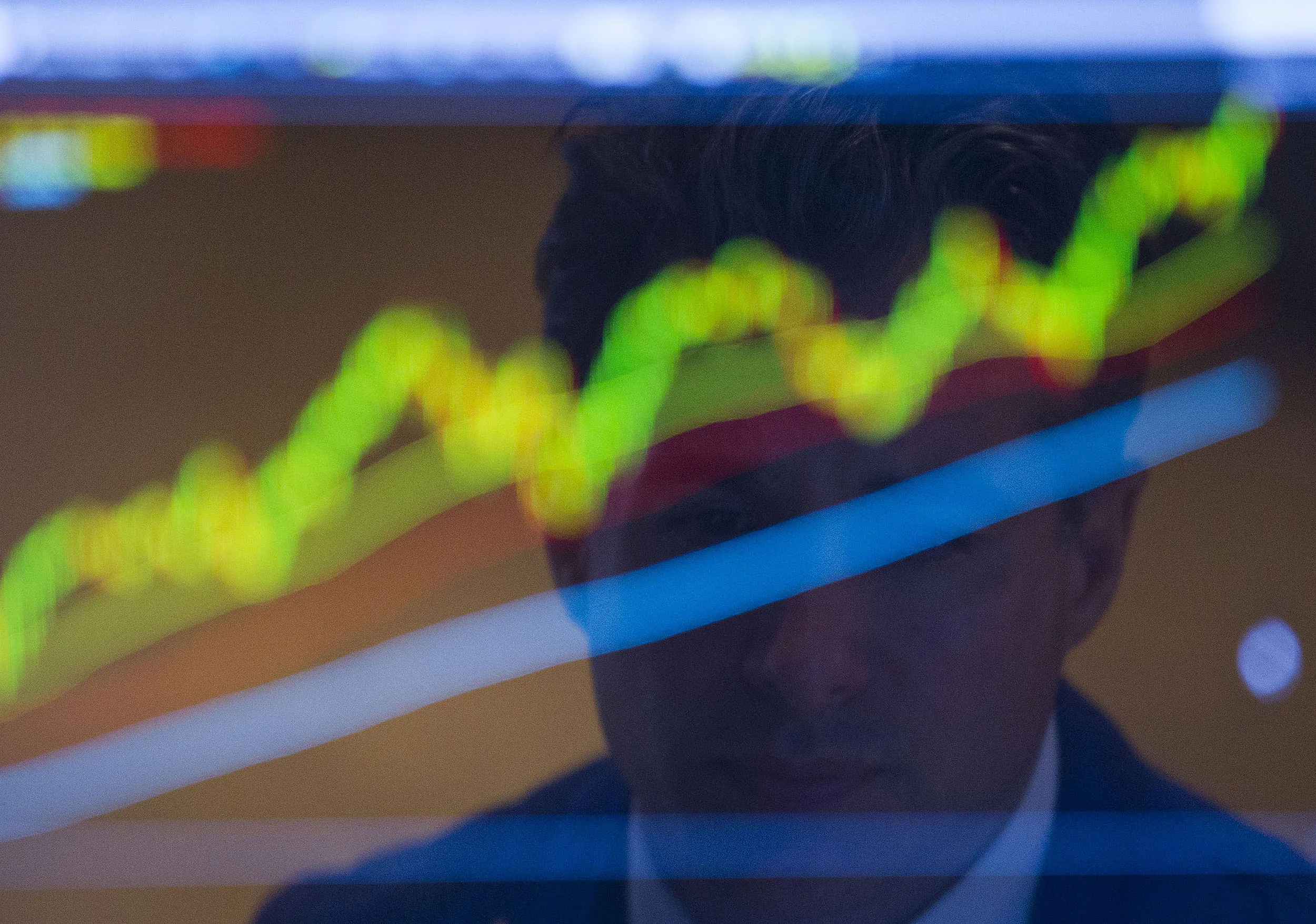 A trader on the floor of the New York Stock Exchange.
