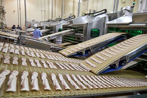 Processing bacon at Sugar Creek.